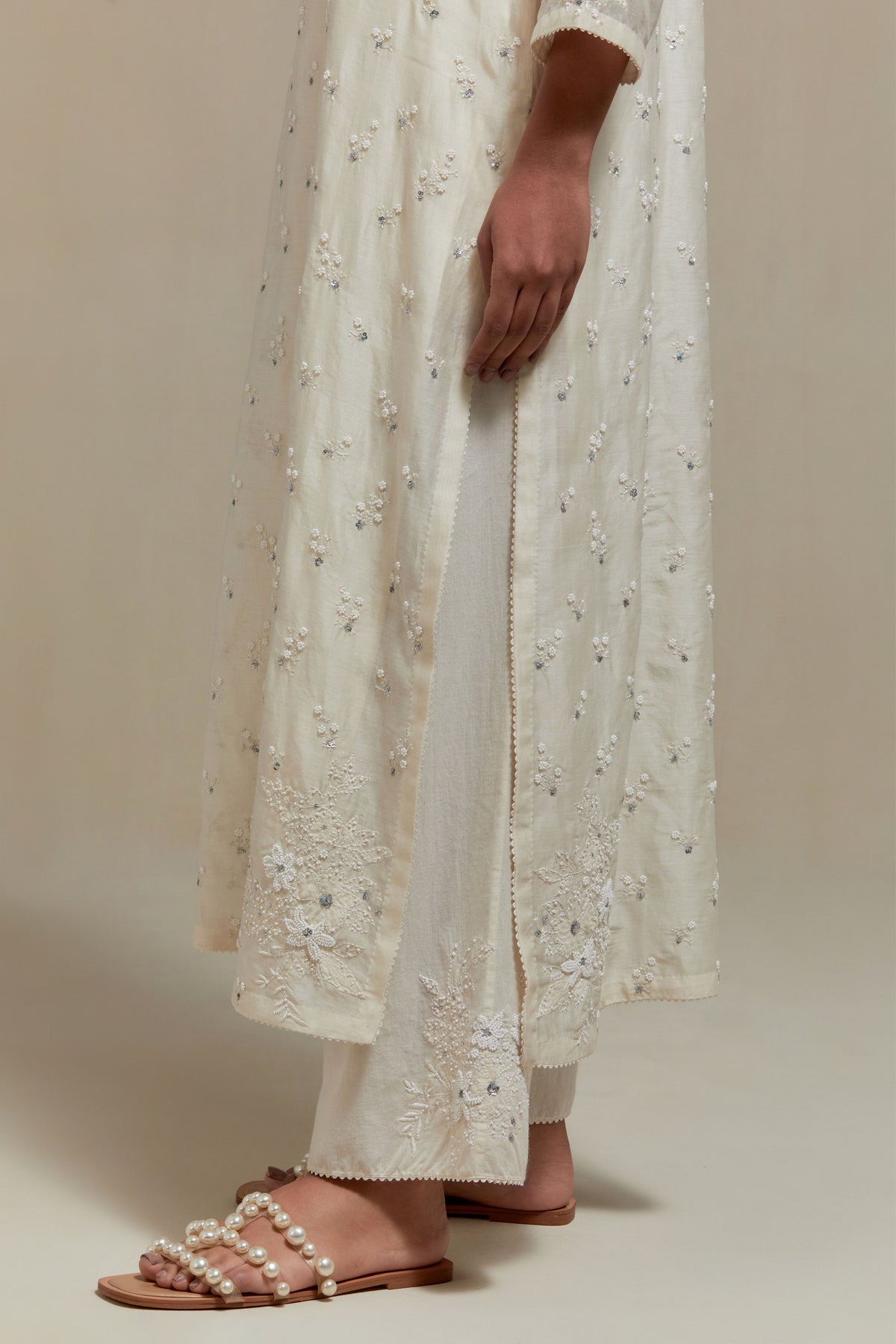 Off White Straight Kurta Set