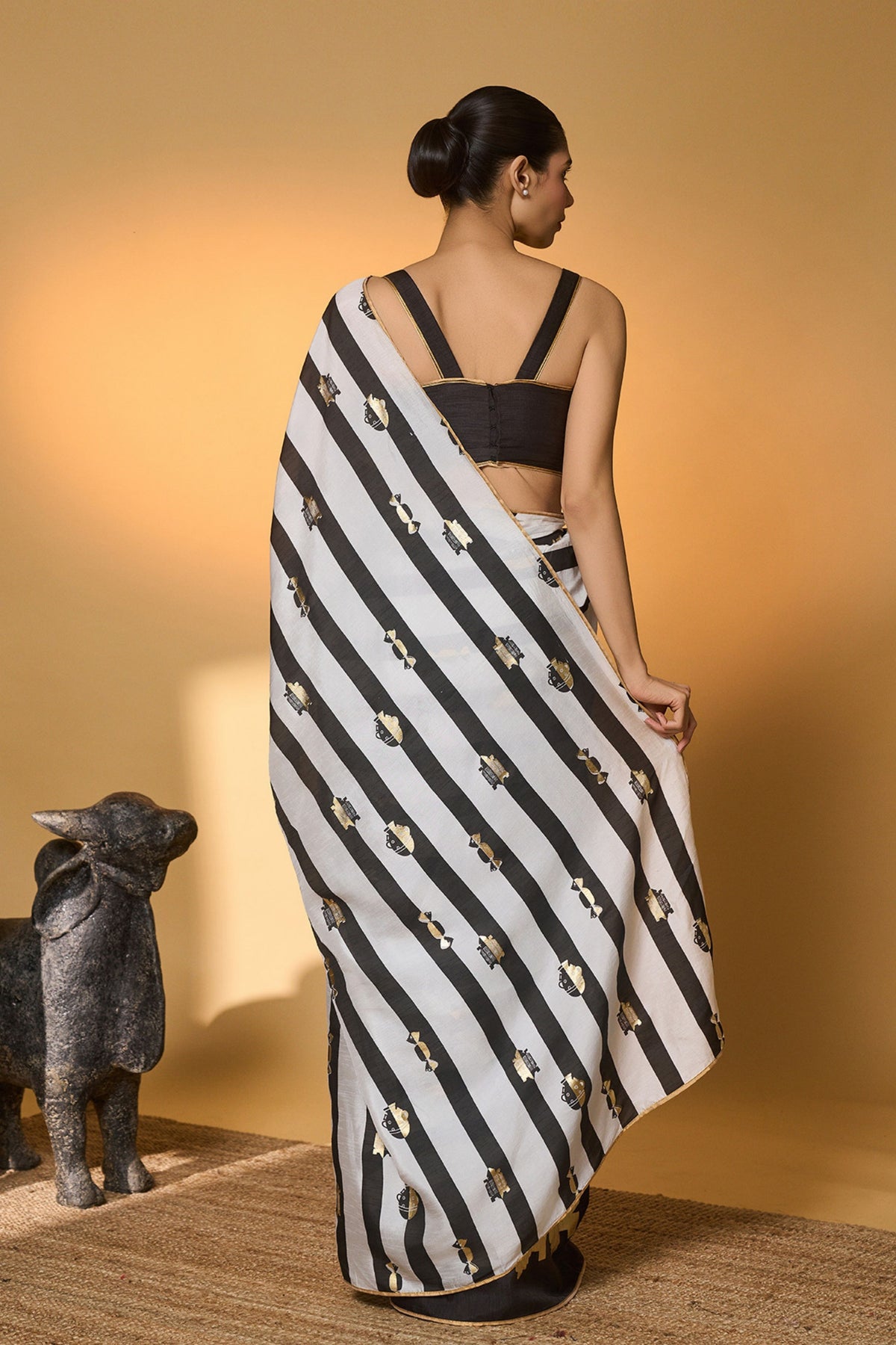 Black Stripes All Charms Saree