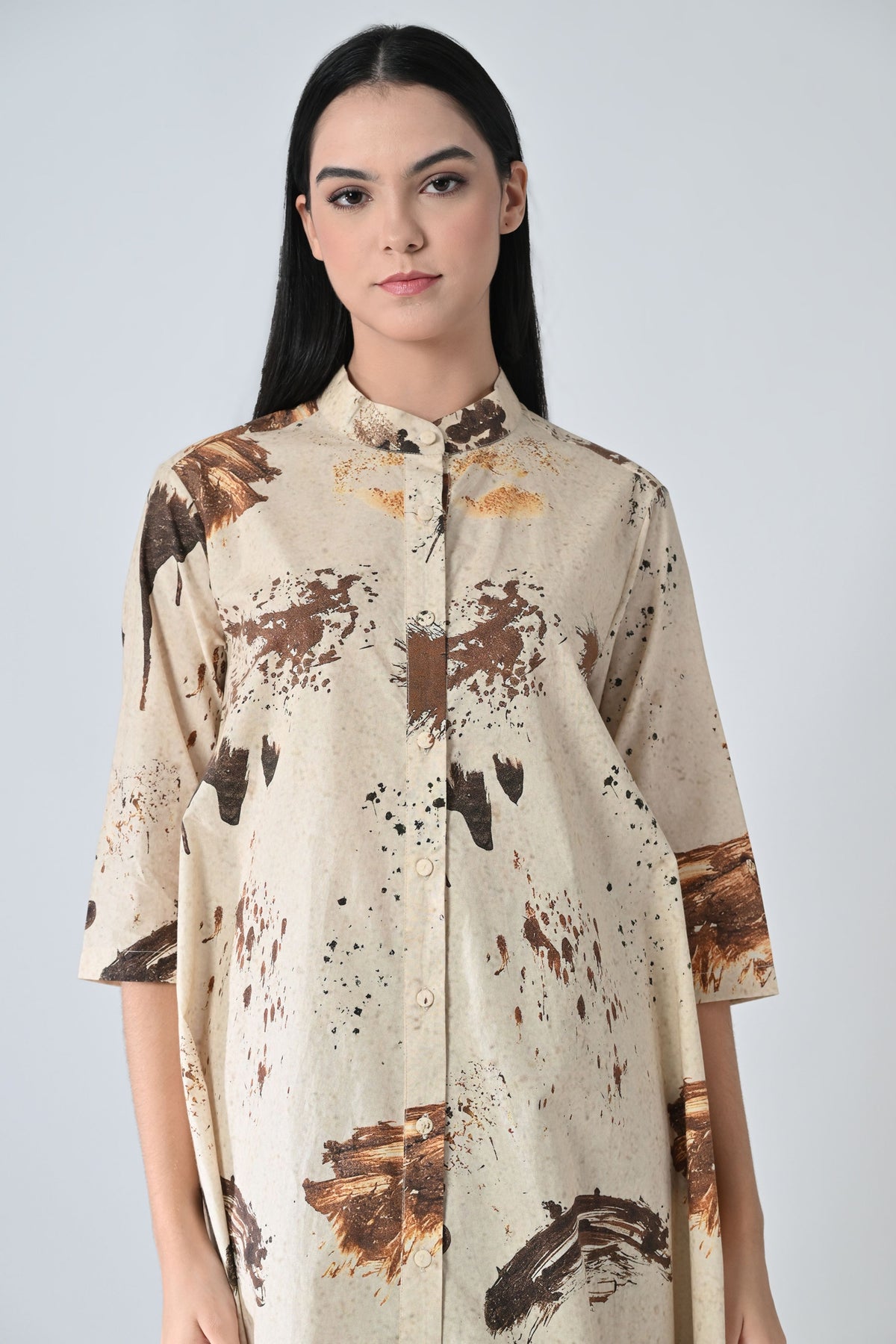 Sandstone Beige Printed Dress
