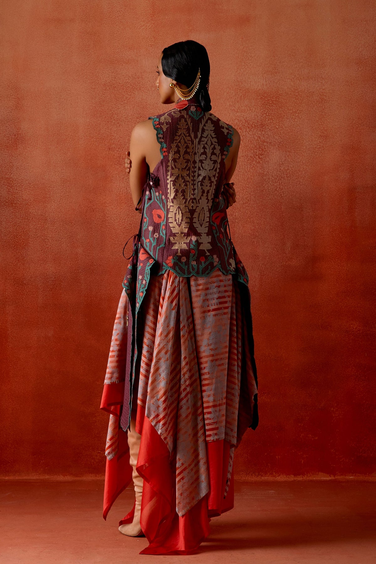 Pomegranate Jacket And Skirt Set