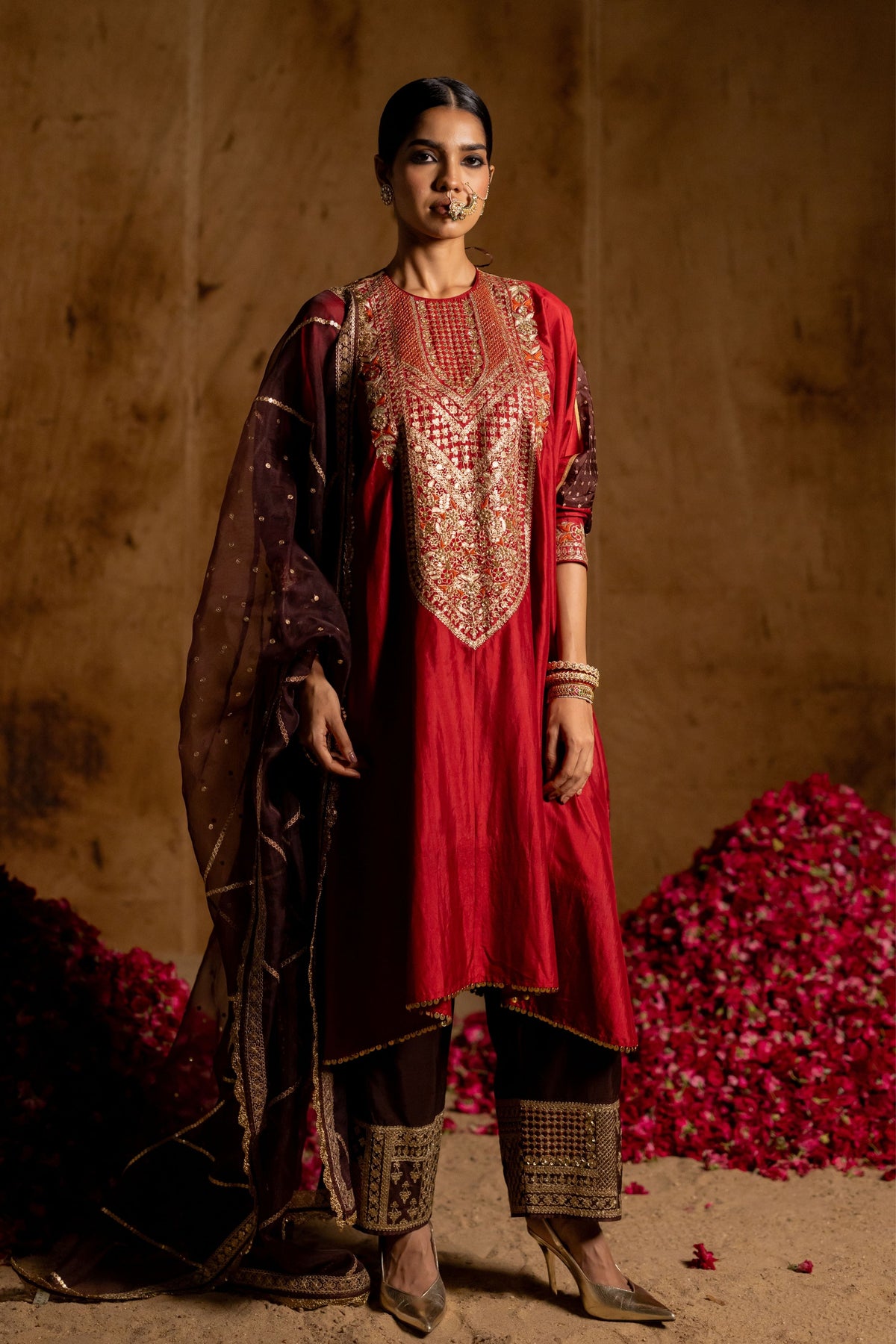 Nabh Bandhani Kurta Set
