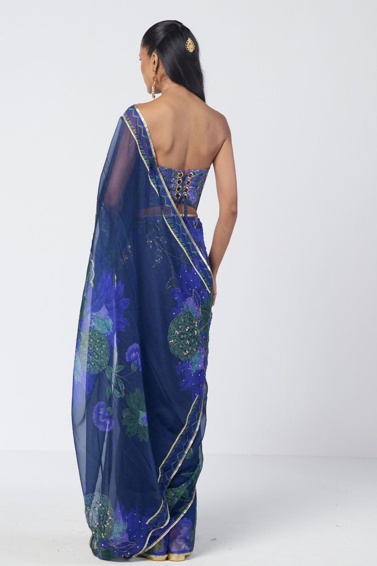 Rimsim Blue Saree Set