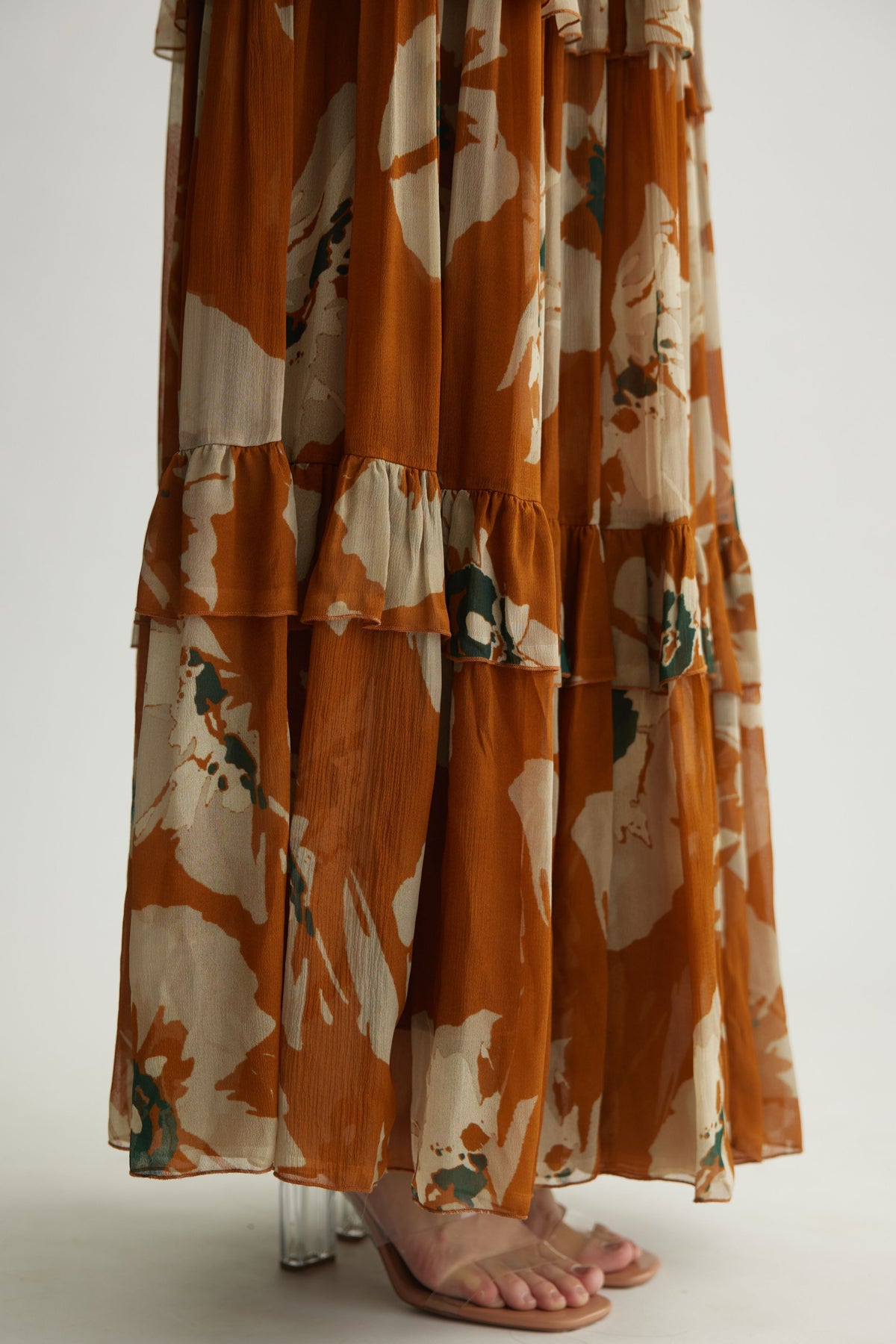 Beige Floral Dress