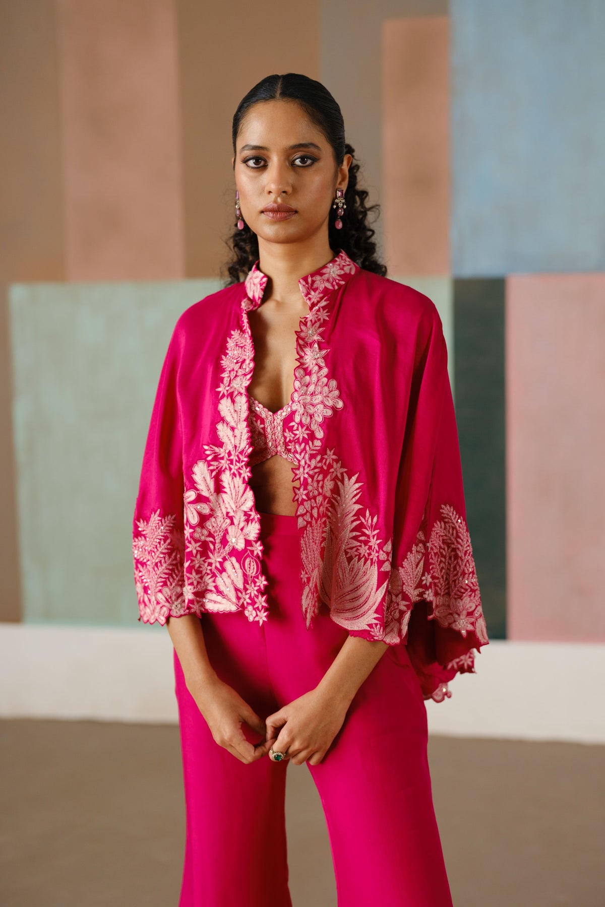 Fuchsia Kalie Cape Set