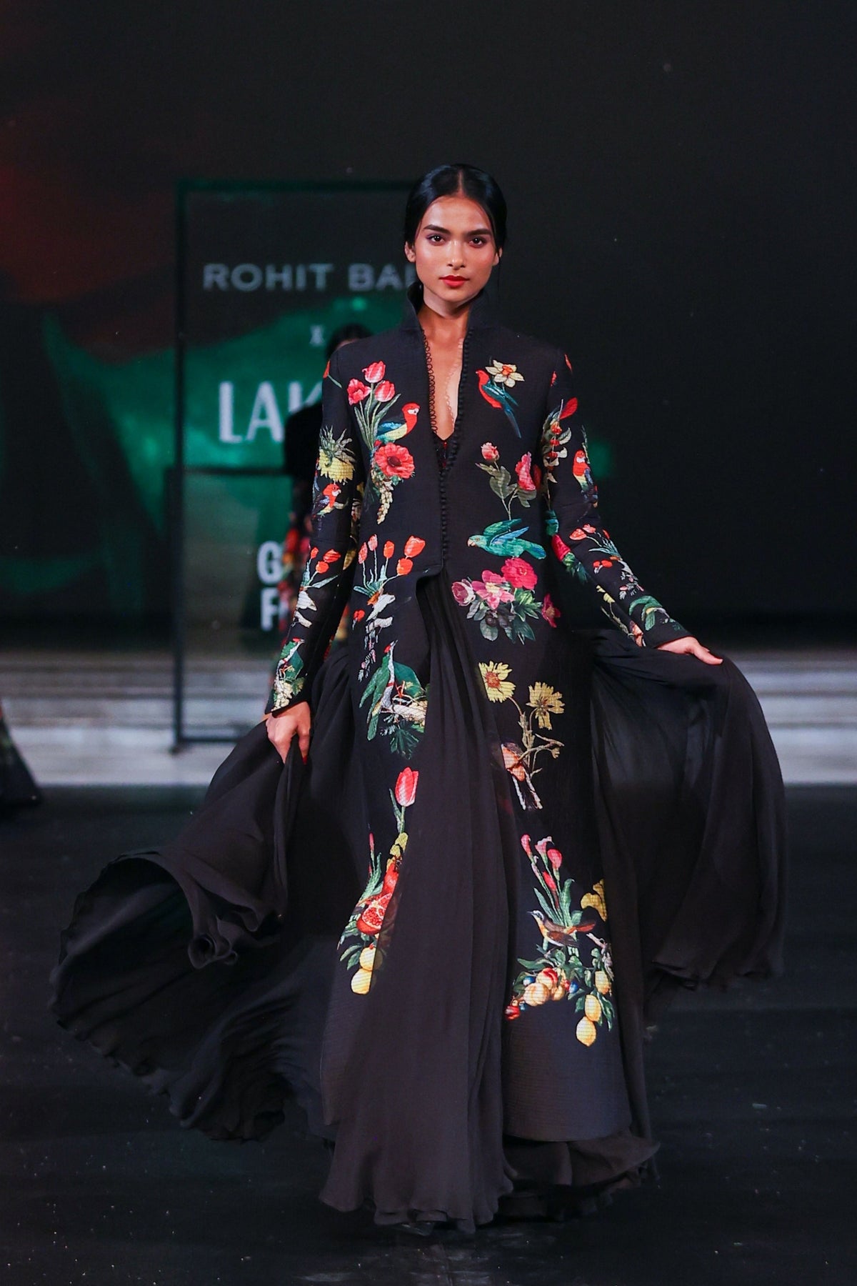 Black Chiffon Anarkali Set