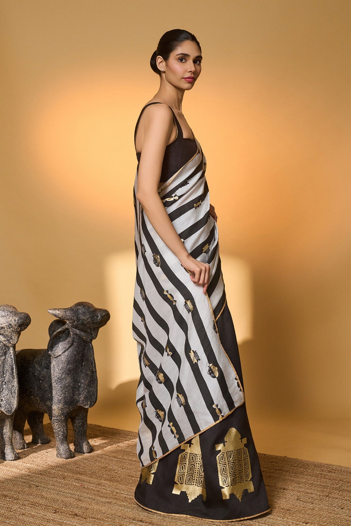 Black Stripes All Charms Saree