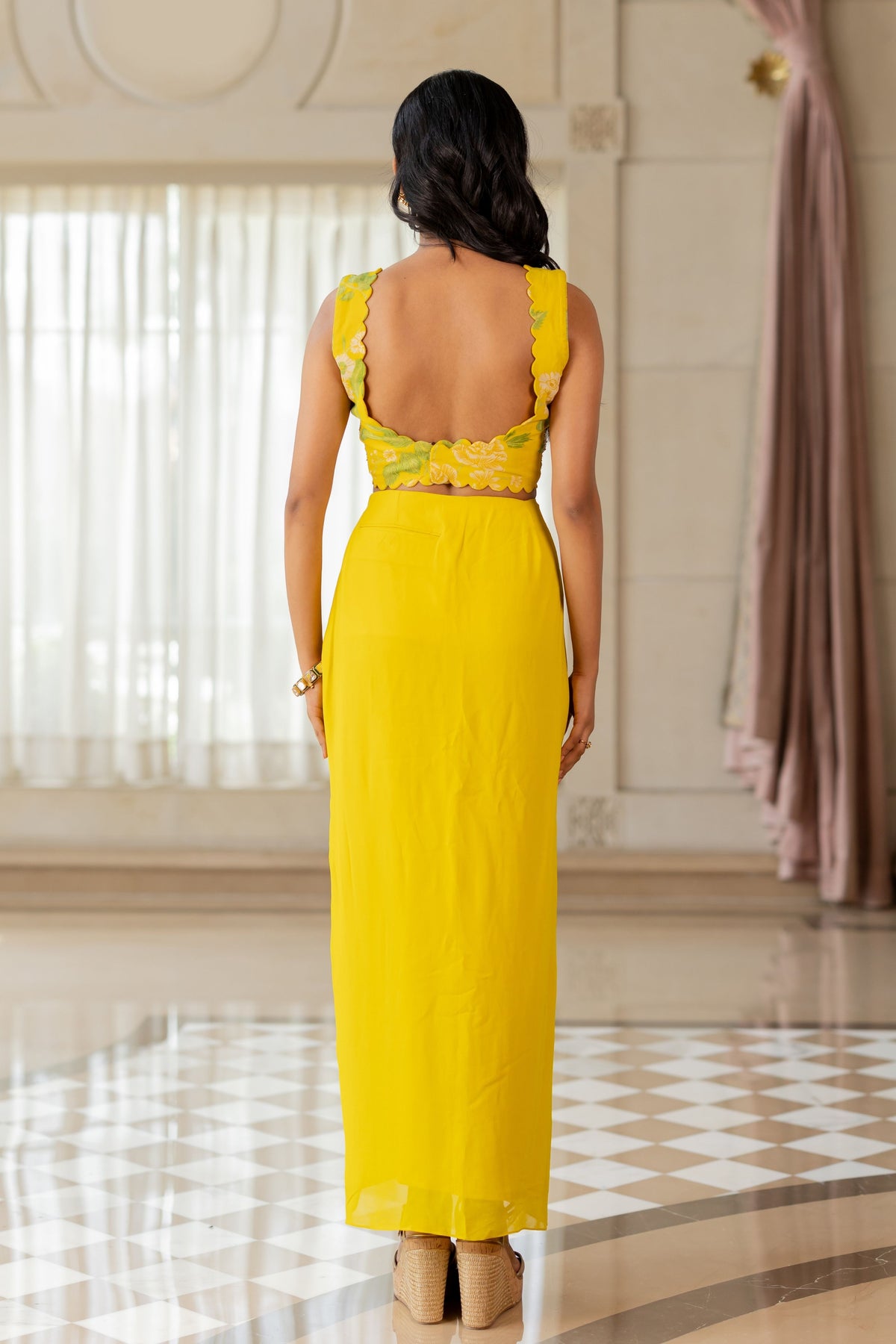 Halima Yellow Jacket Set