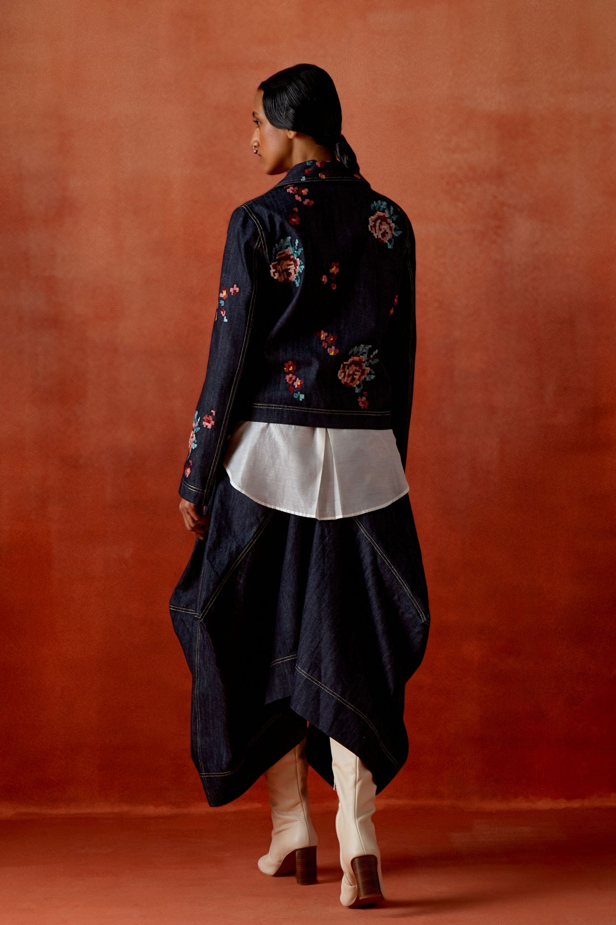 Denim Jacket And Skirt Set