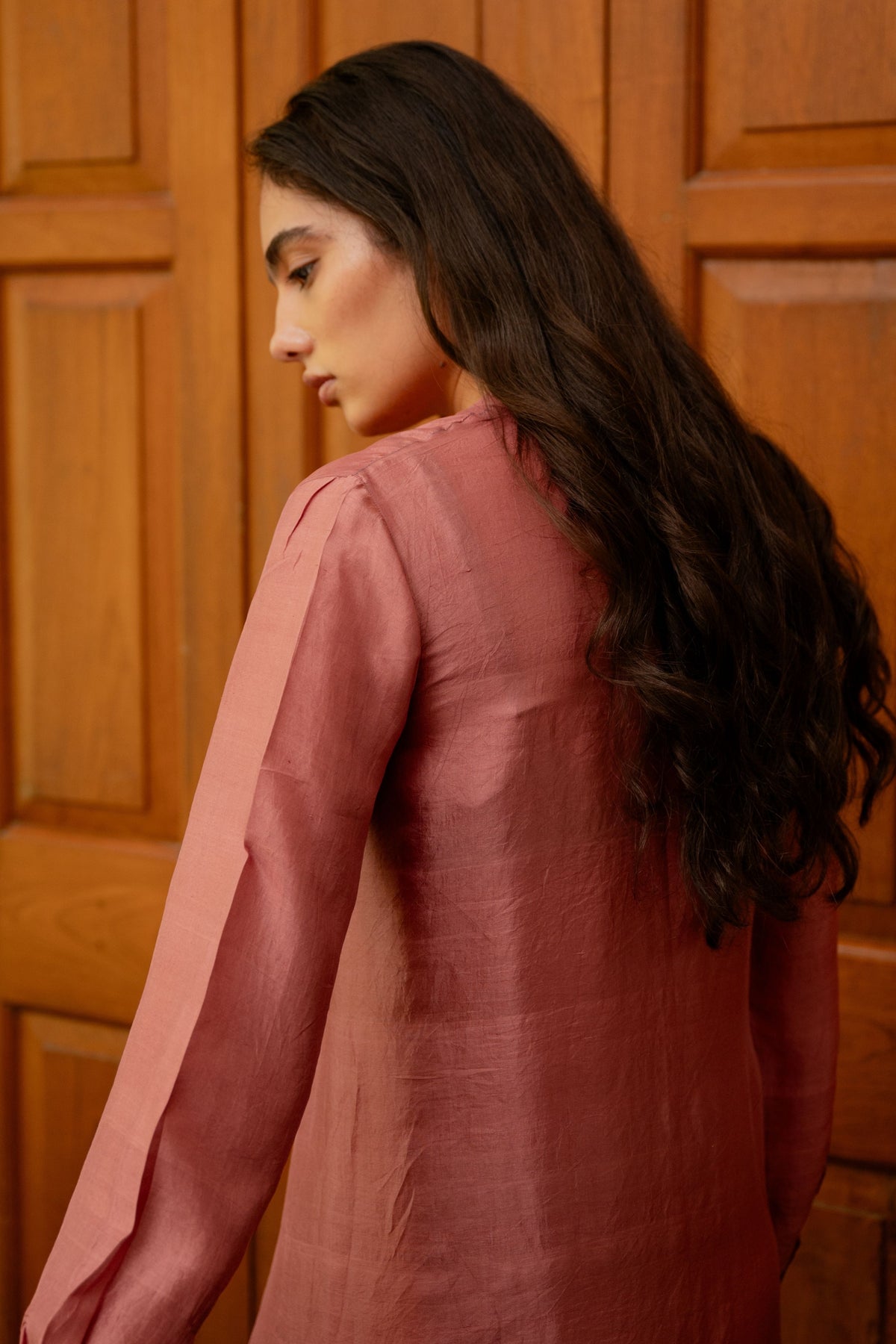 Old Rose Tie Up Dress