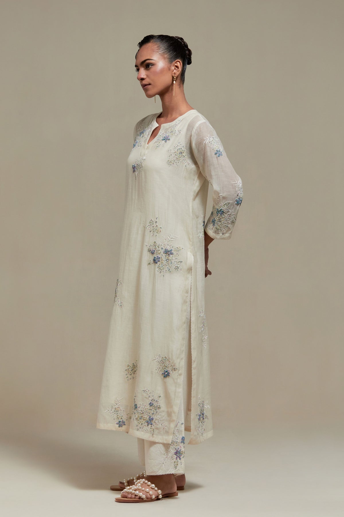 Blue Floral Kurta Set