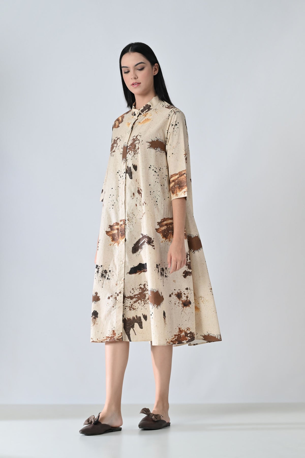 Sandstone Beige Printed Dress