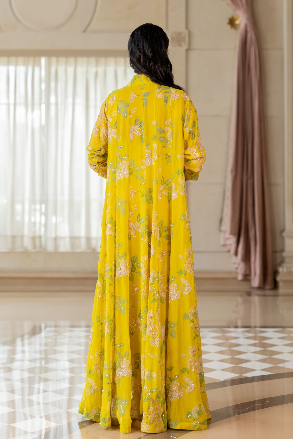 Halima Yellow Jacket Set