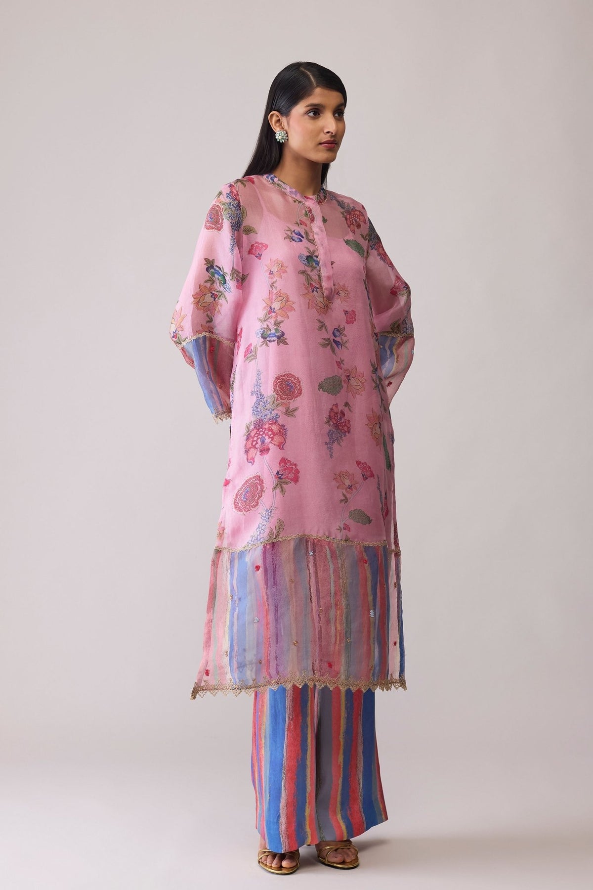 Tara Pink Print Kurta Set