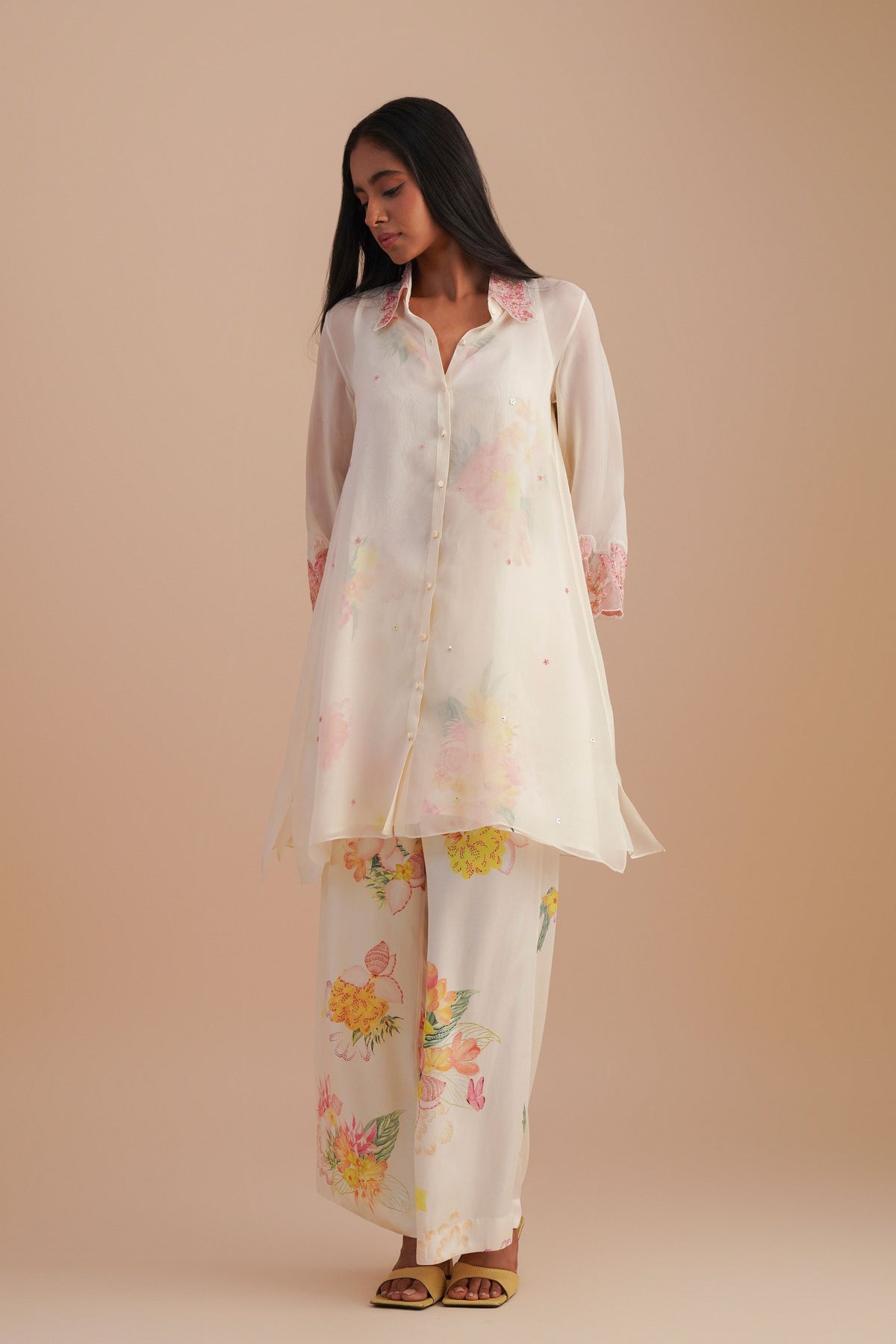 Ecru Organza Co-ord Set