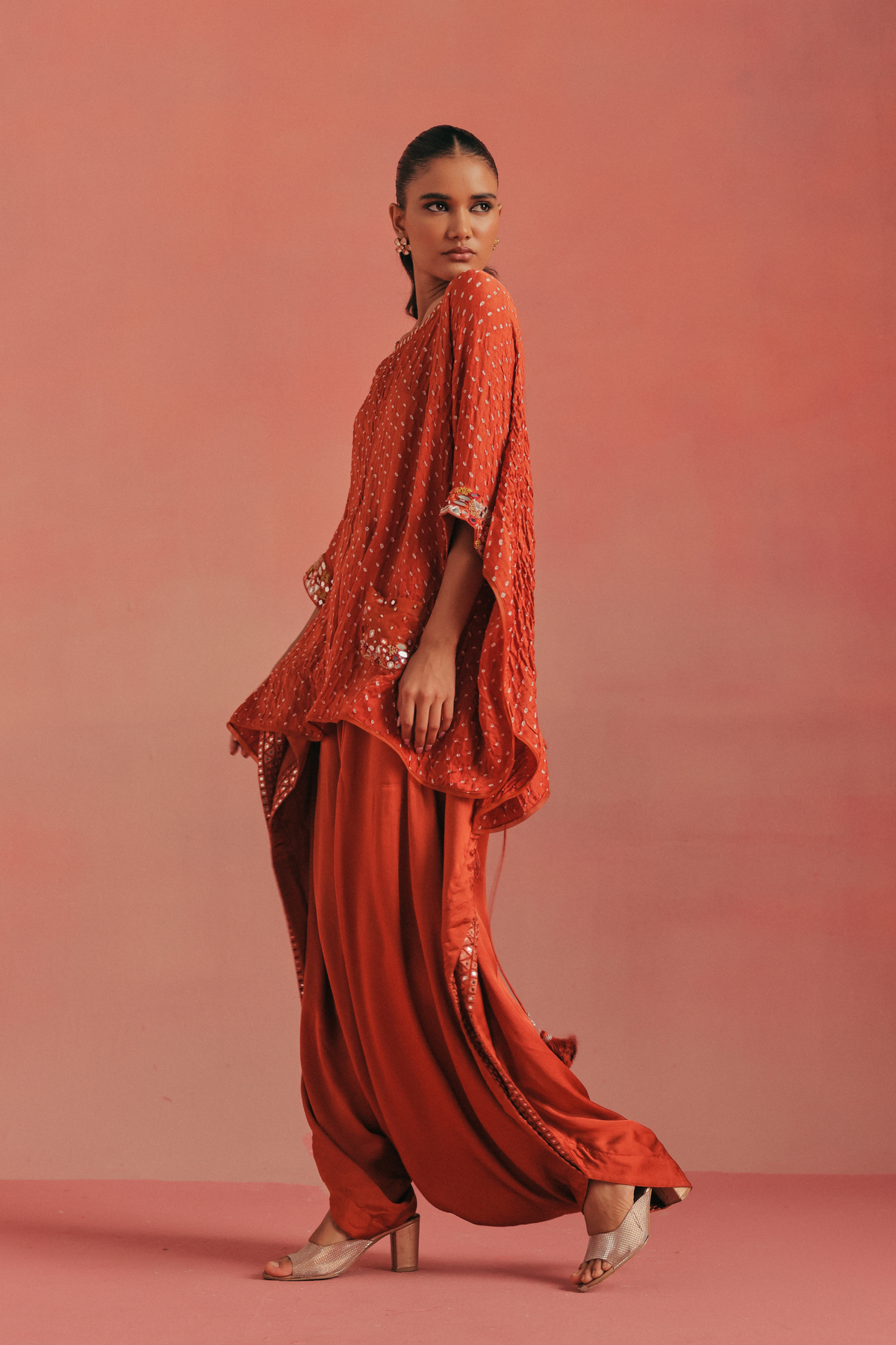Burnt Orange Dhoti Set