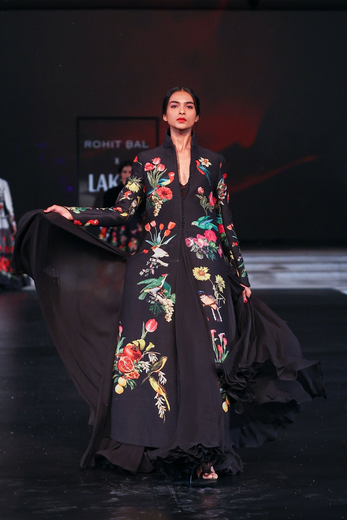 Black Chiffon Anarkali Set