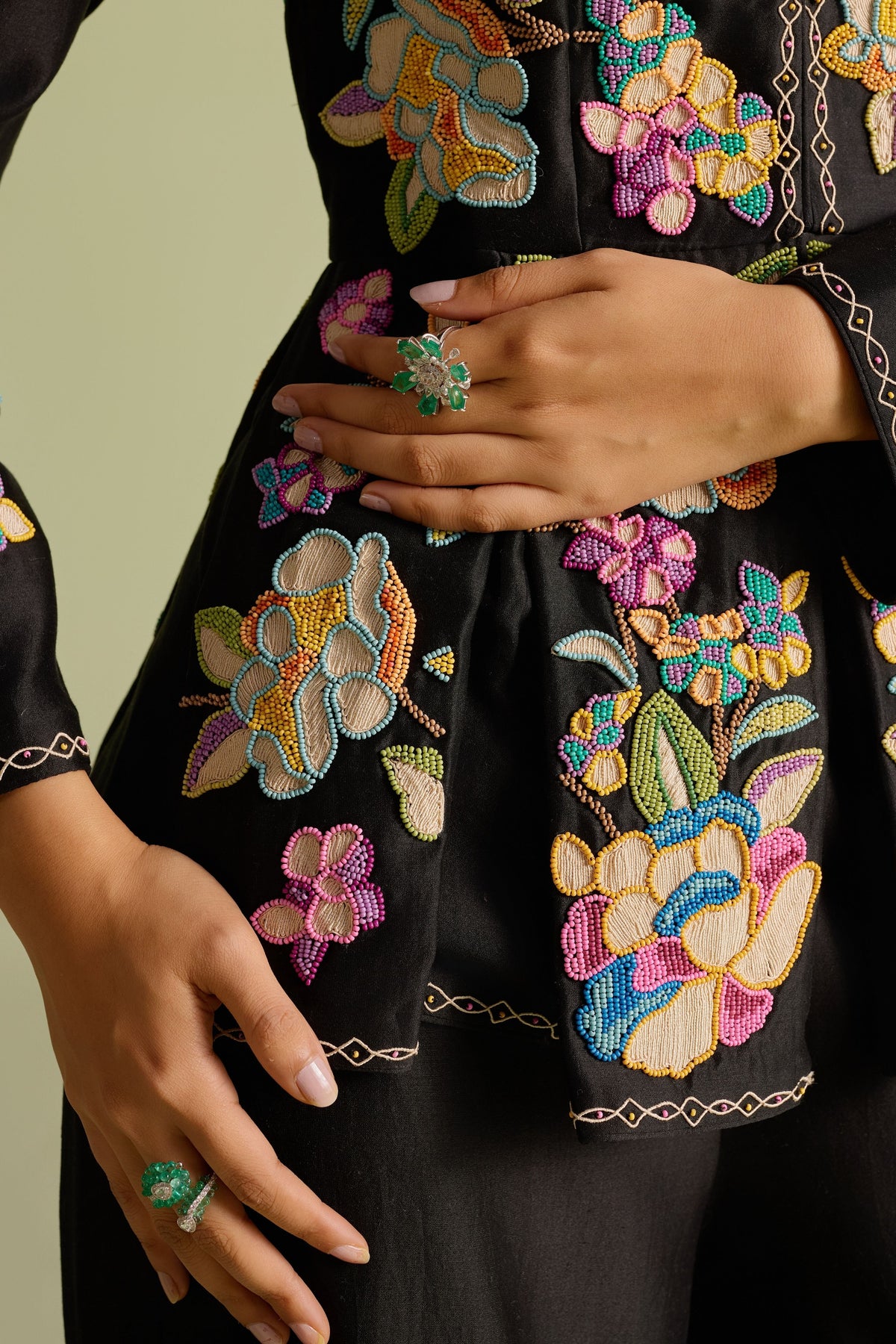 Cordwork Pleated Peplum Jacket