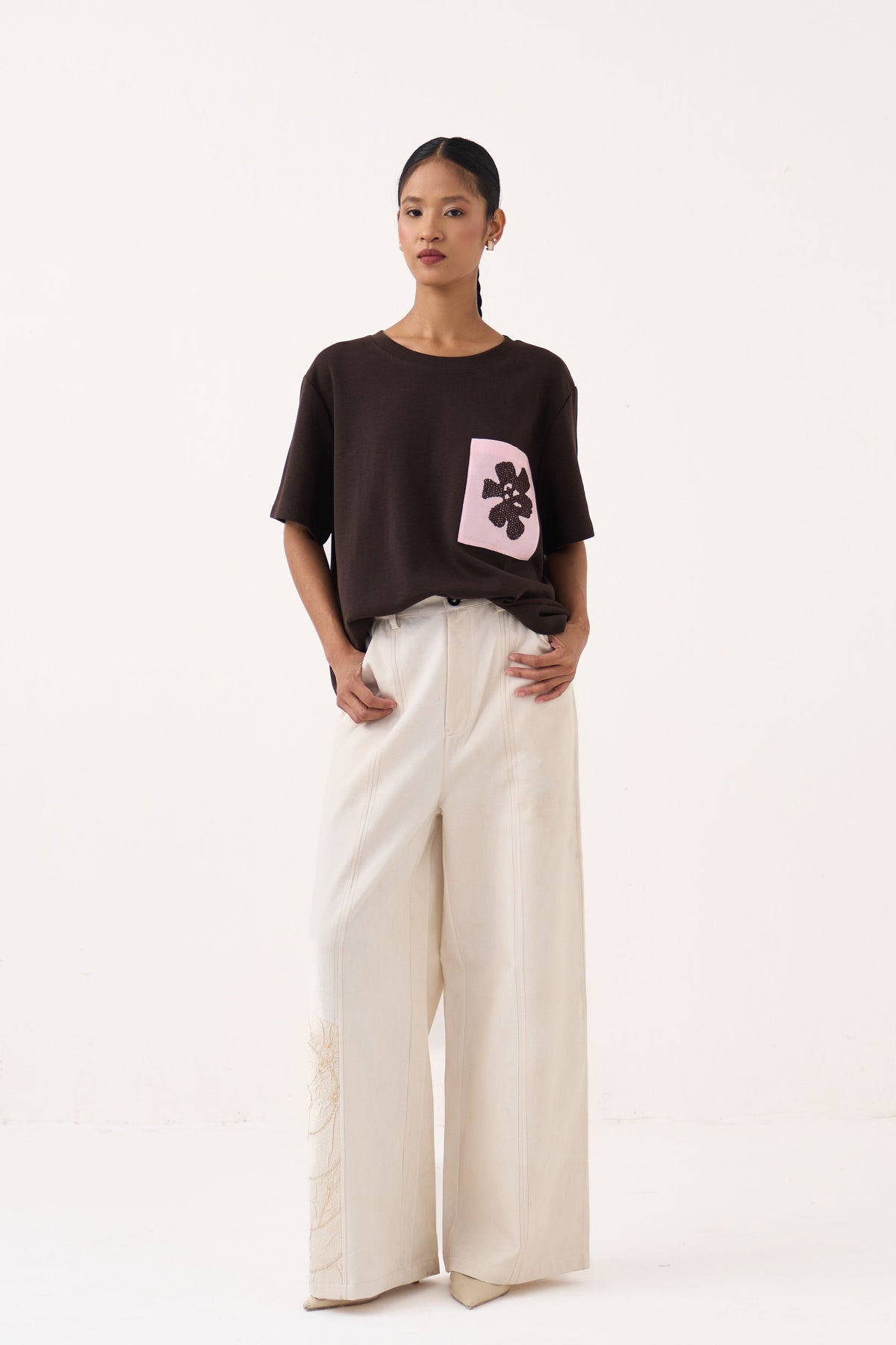 Embroidered Patch Pocket T-Shirt