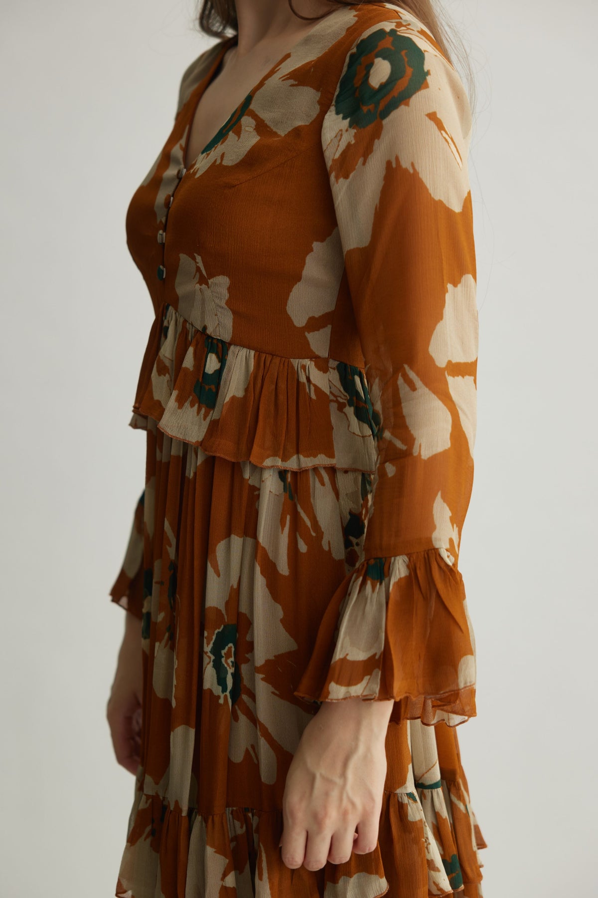 Beige Floral Dress