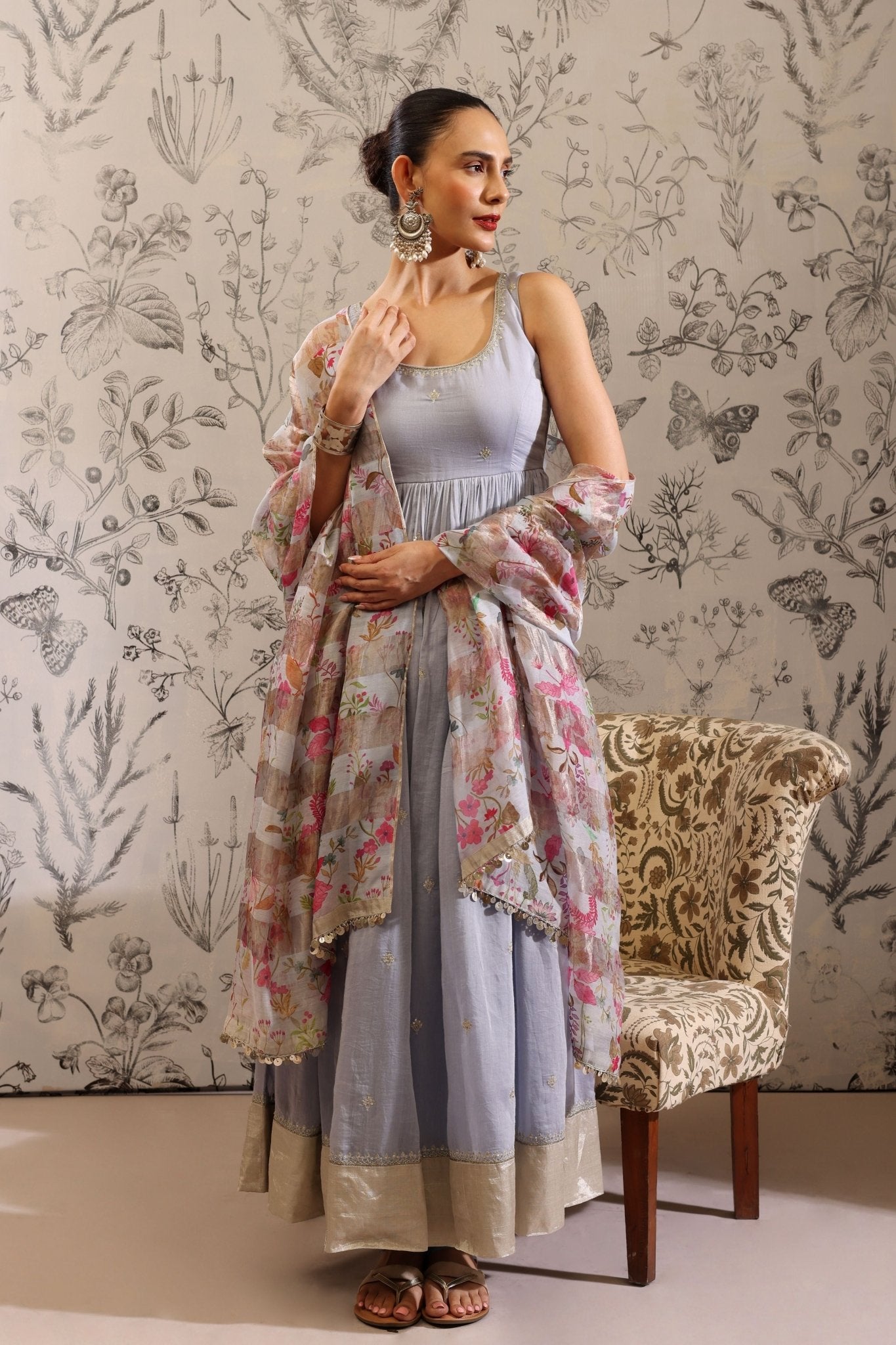 Aparajita Blue Anarkali Set - Taisha - Elahe