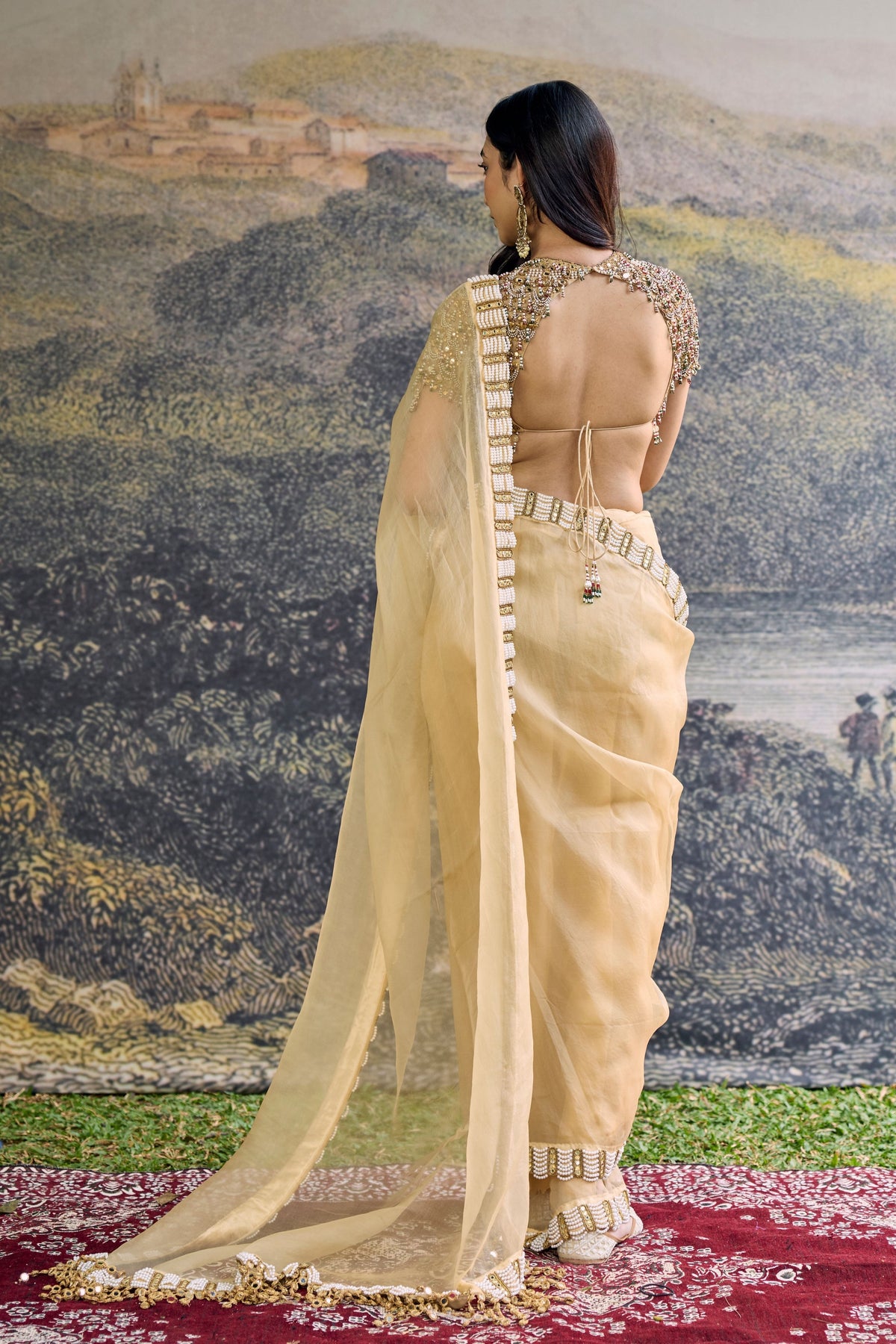 Kahani Jadau Organza Saree Set