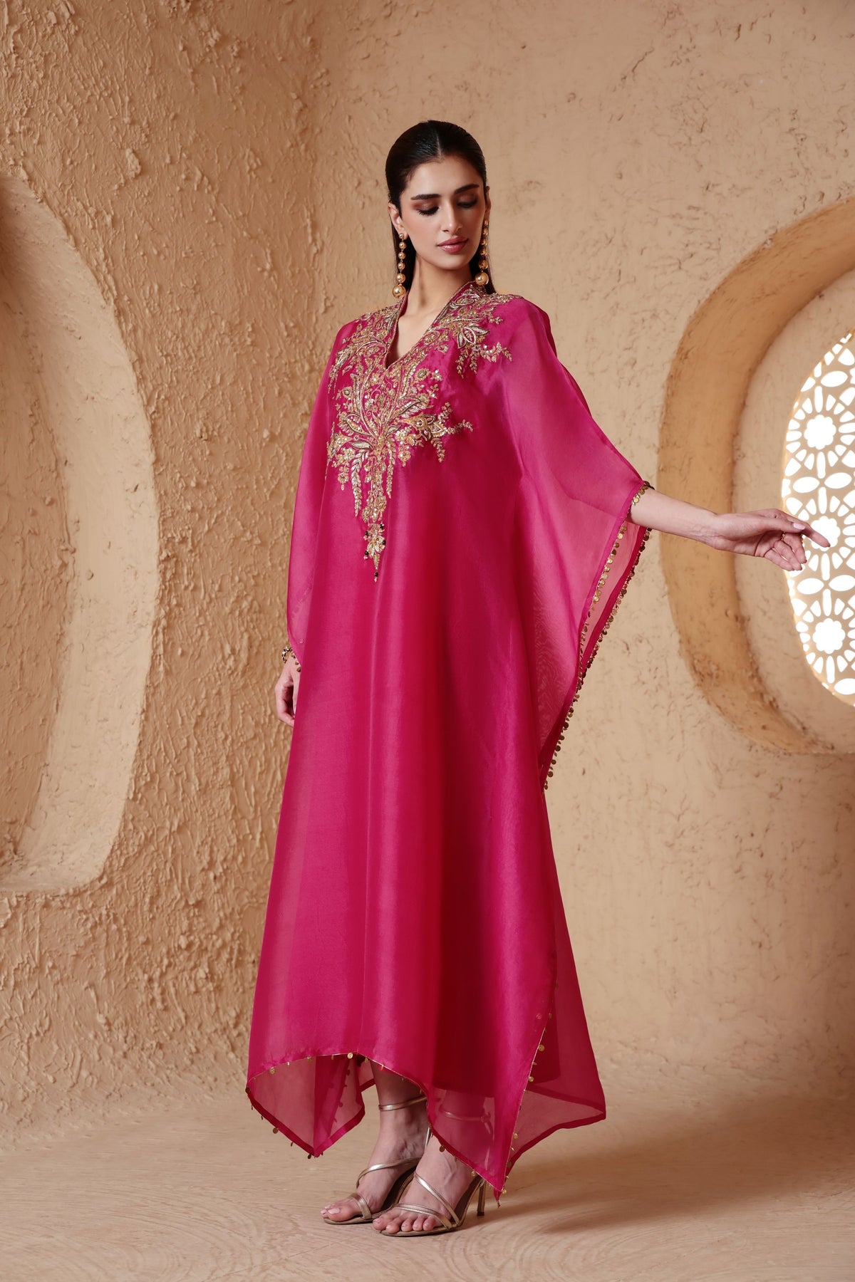 Pink Heavy Kaftan Set