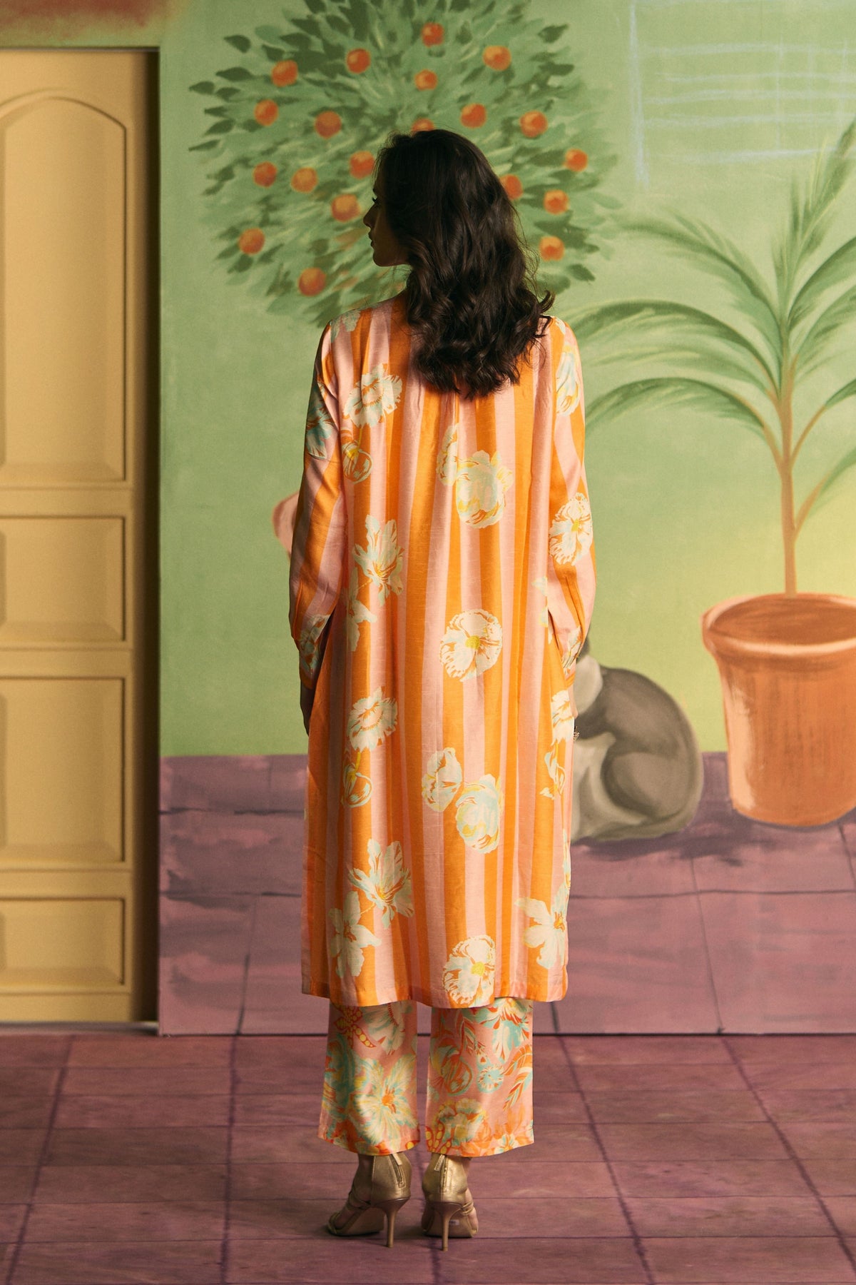 Peach Citrus Rhythm Kurta Set