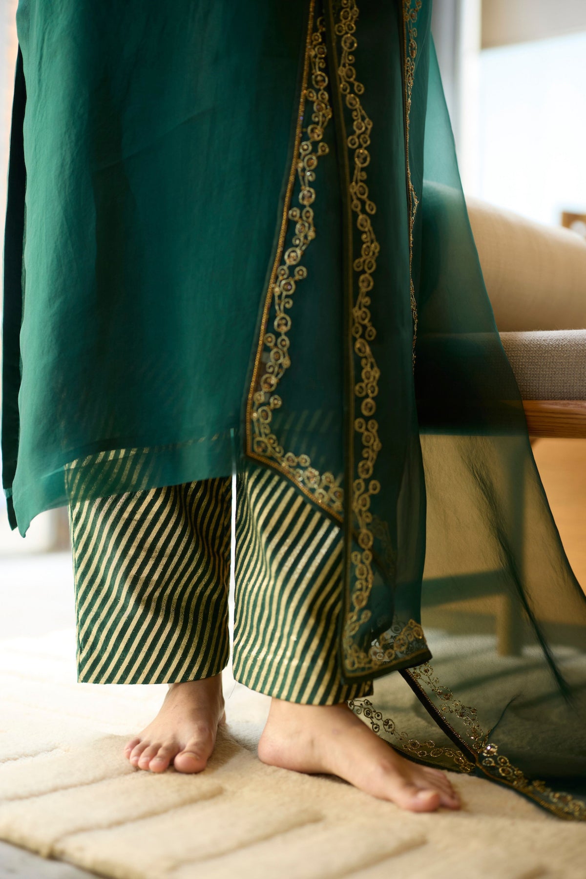 Green Sukhaali Kurta Set