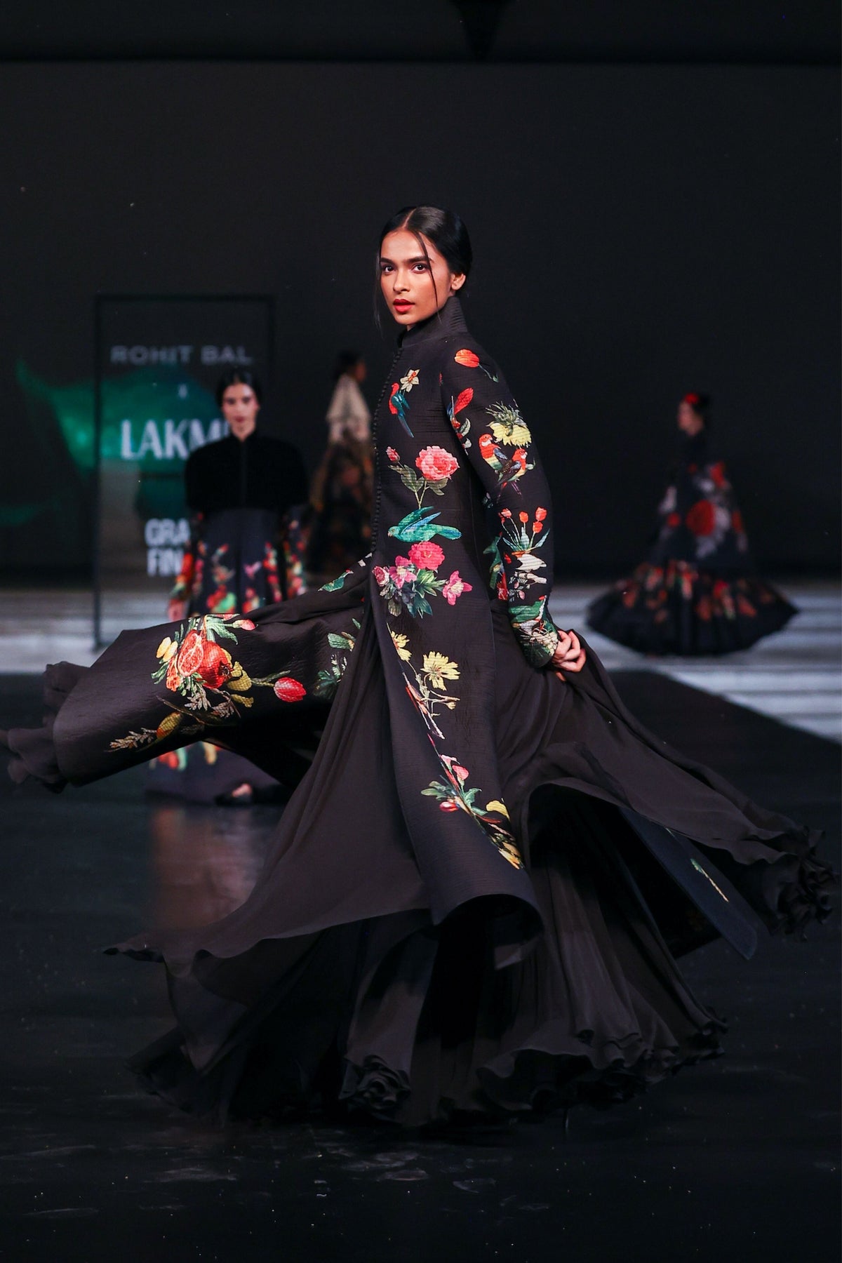 Black Chiffon Anarkali Set