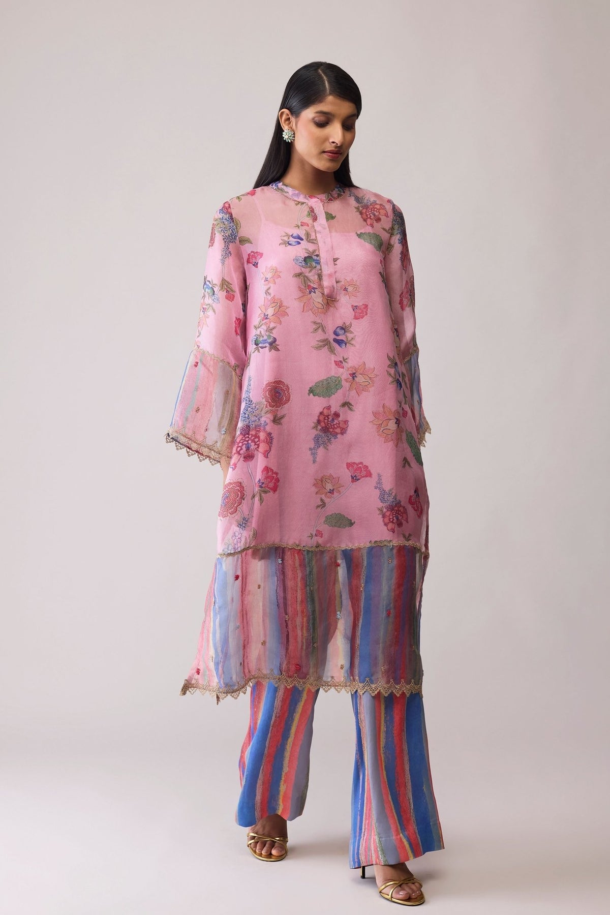 Tara Pink Print Kurta Set