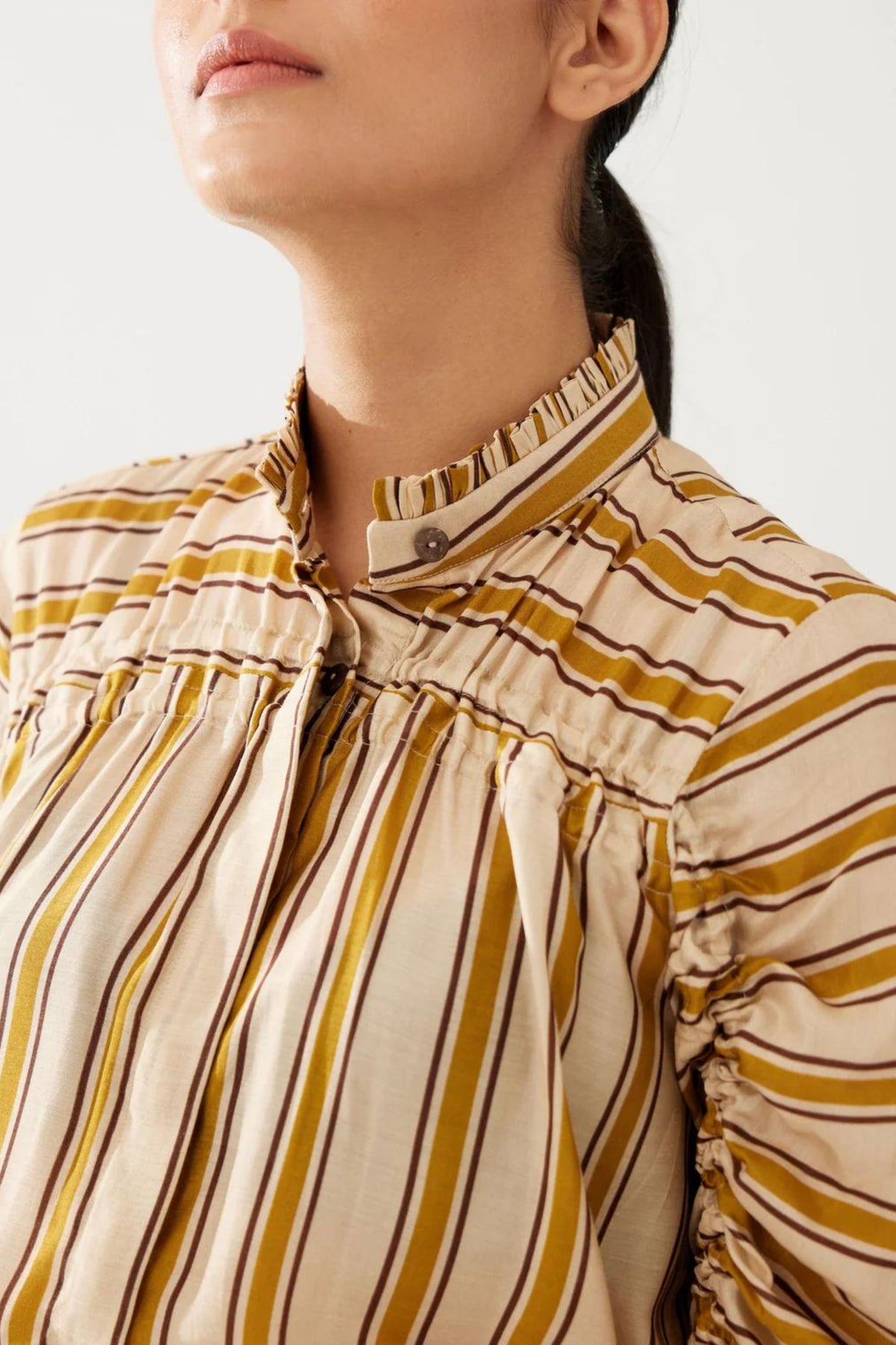 Pink And Mustard Stripe Shirt