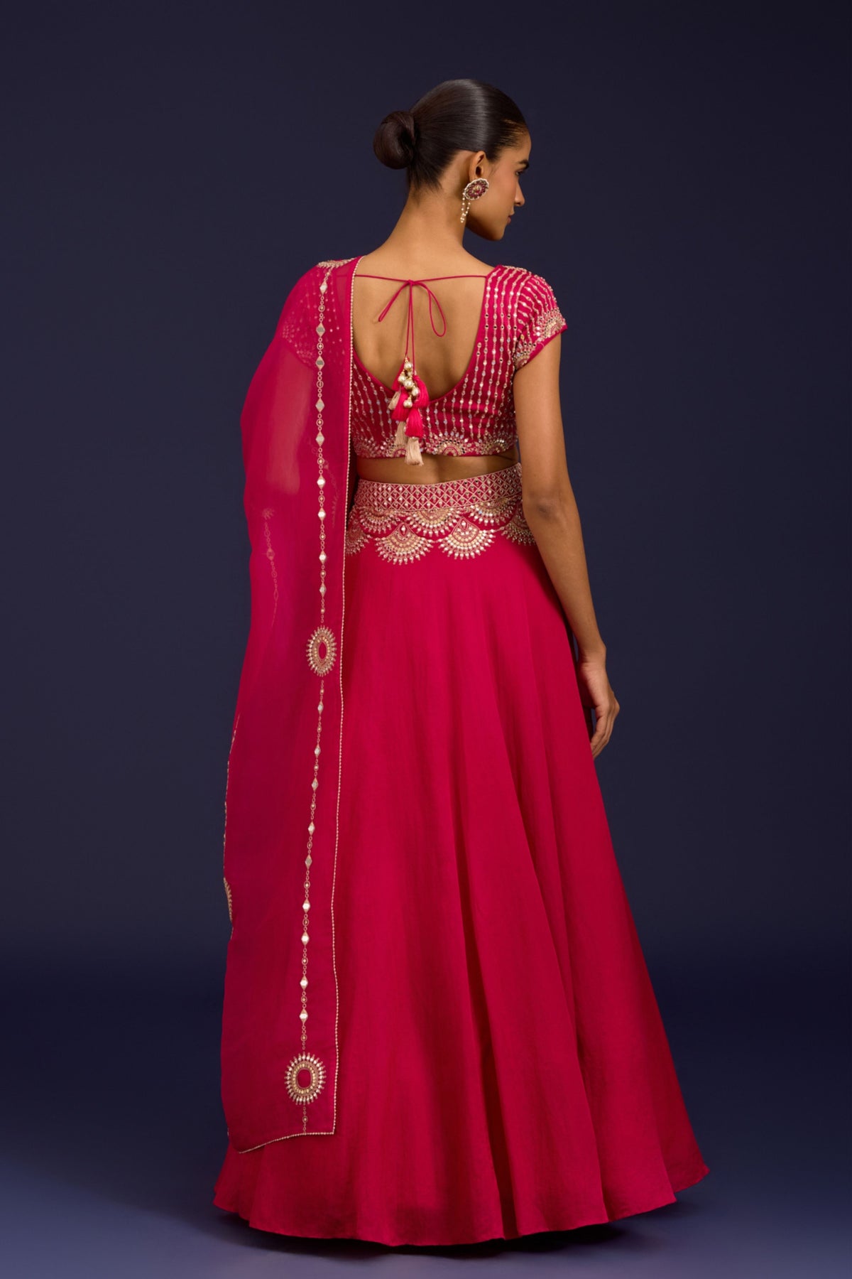 Fuchsia Embroidered Lehenga Set