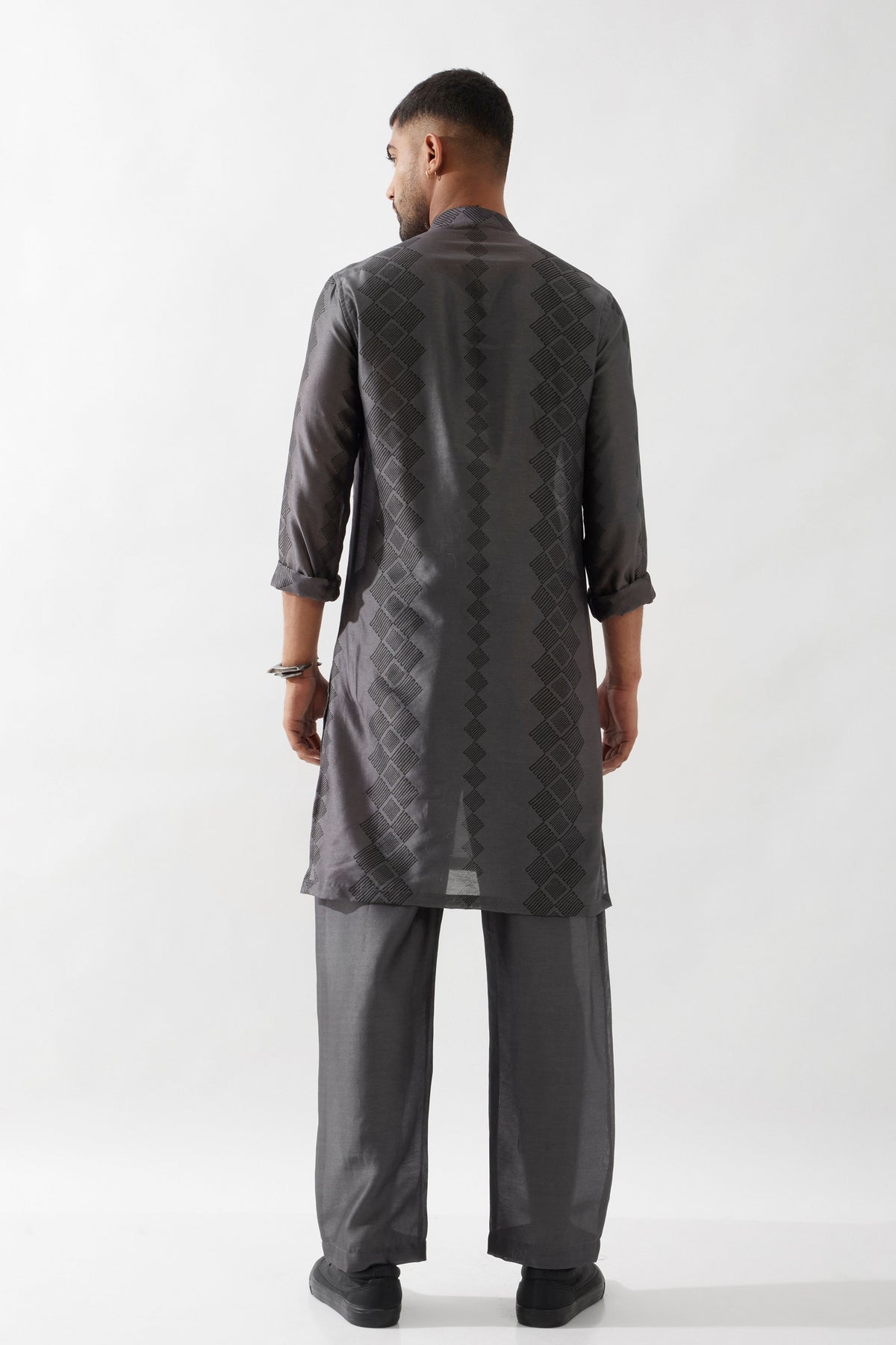 Zed Barbed Grey Kurta Set
