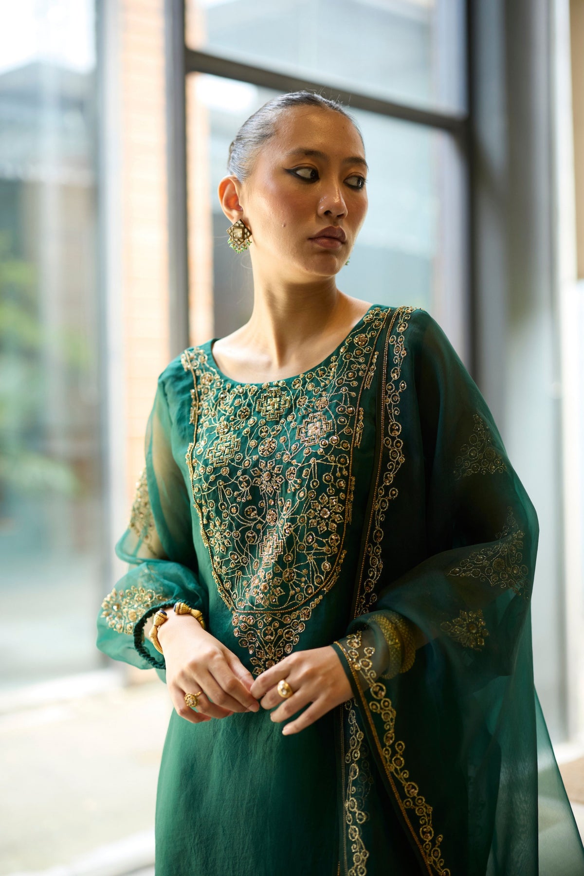 Green Sukhaali Kurta Set