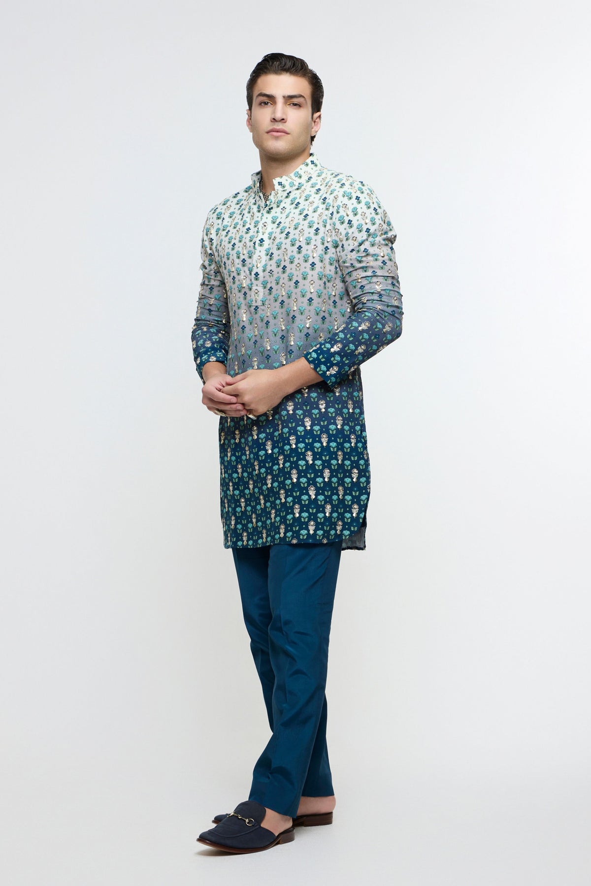 Arhaan Ombre Butti Printed Bundi Set