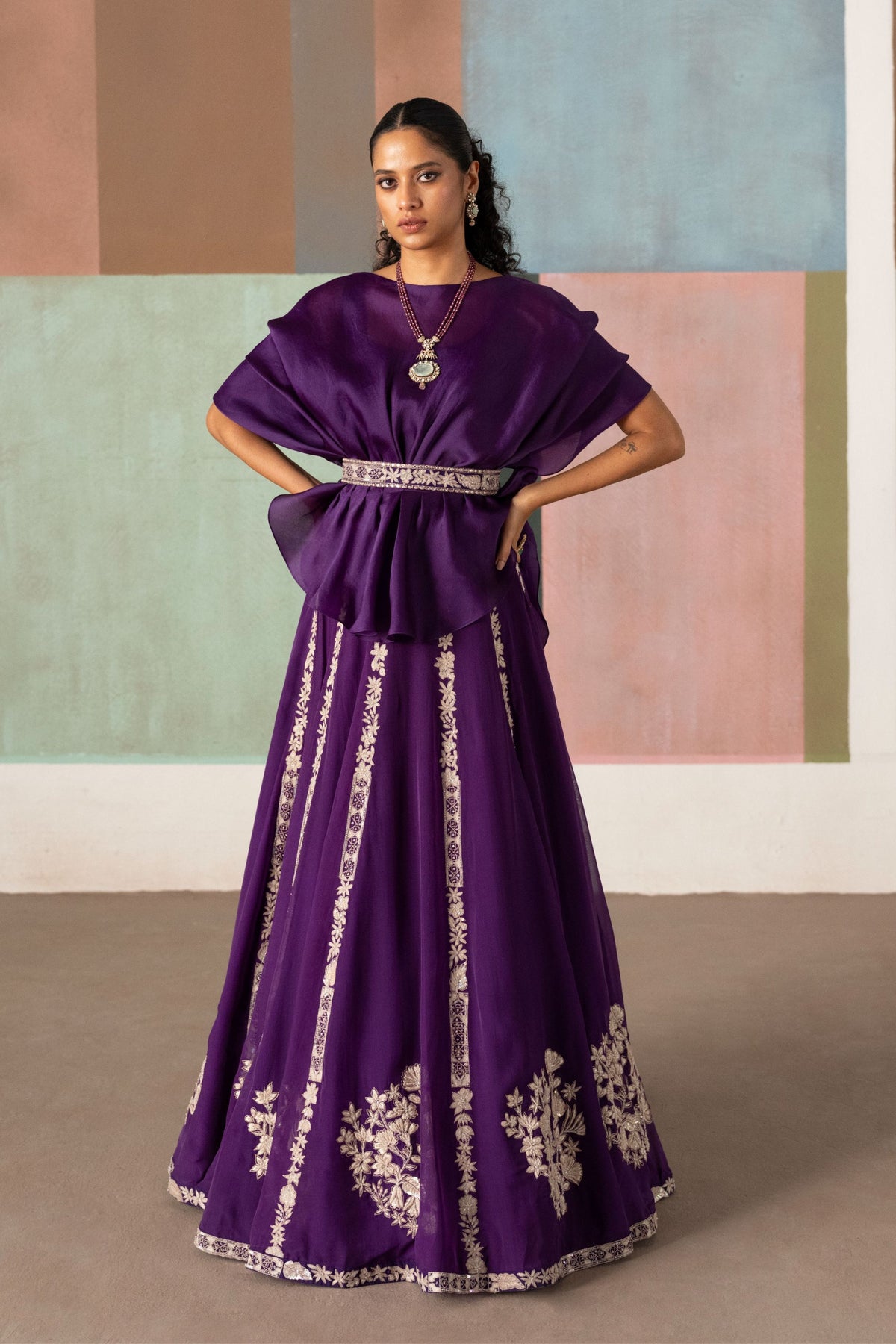 Purple Saira Skirt Set