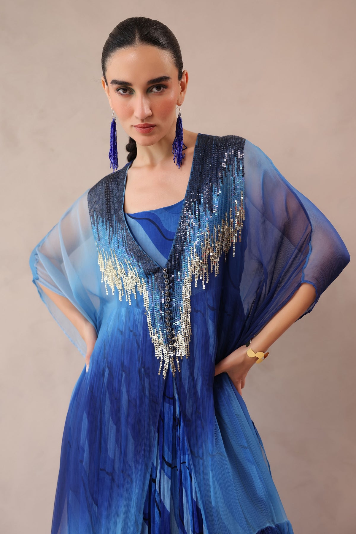 Amber Blue Bling Kaftan