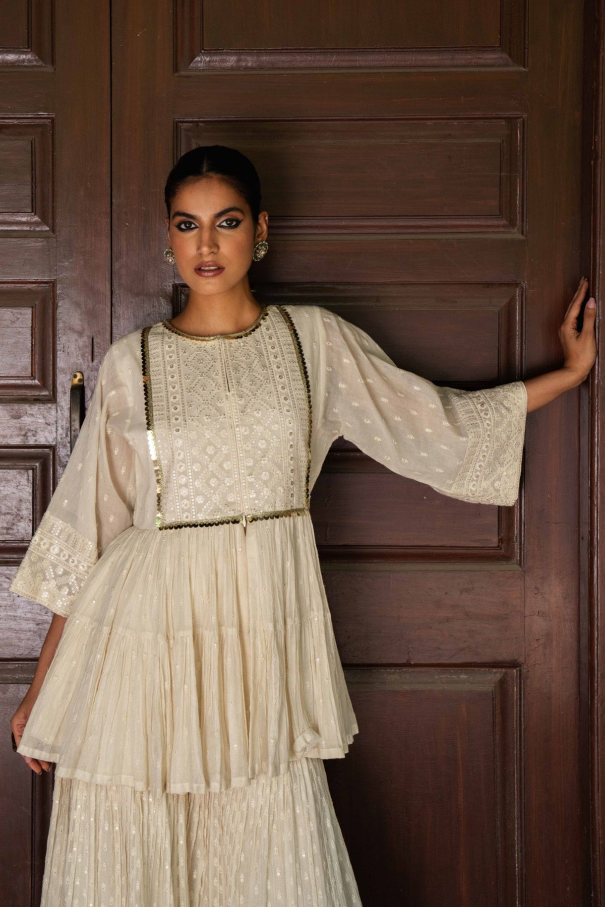 Off White Carpet Sharara Set