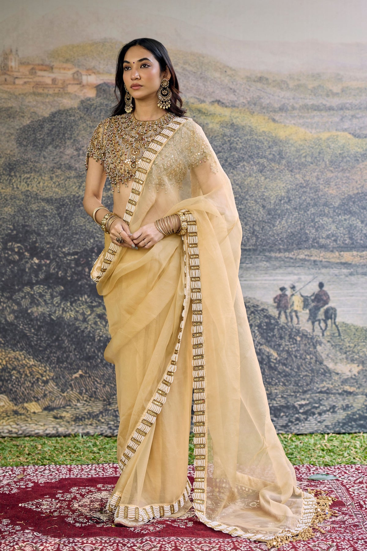 Kahani Jadau Organza Saree Set