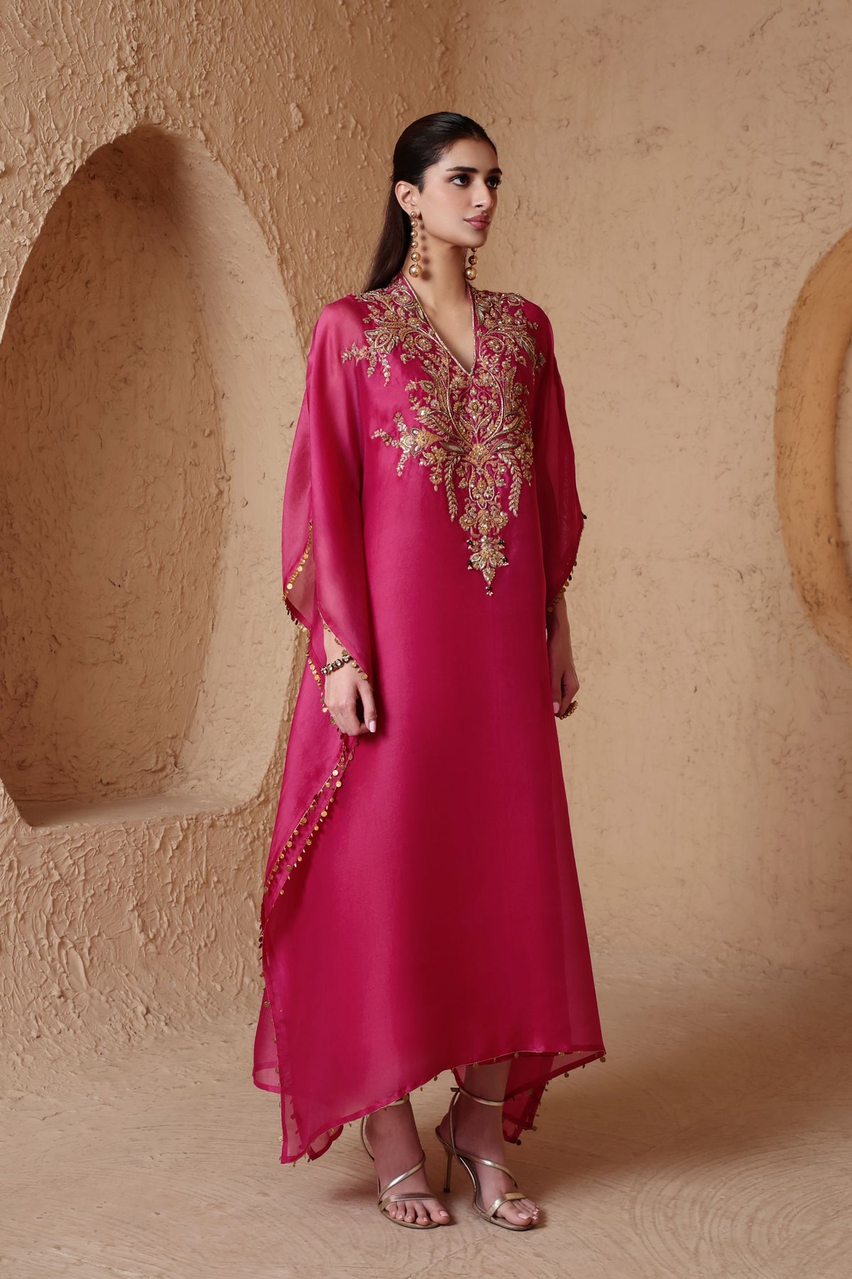 Pink Heavy Kaftan Set