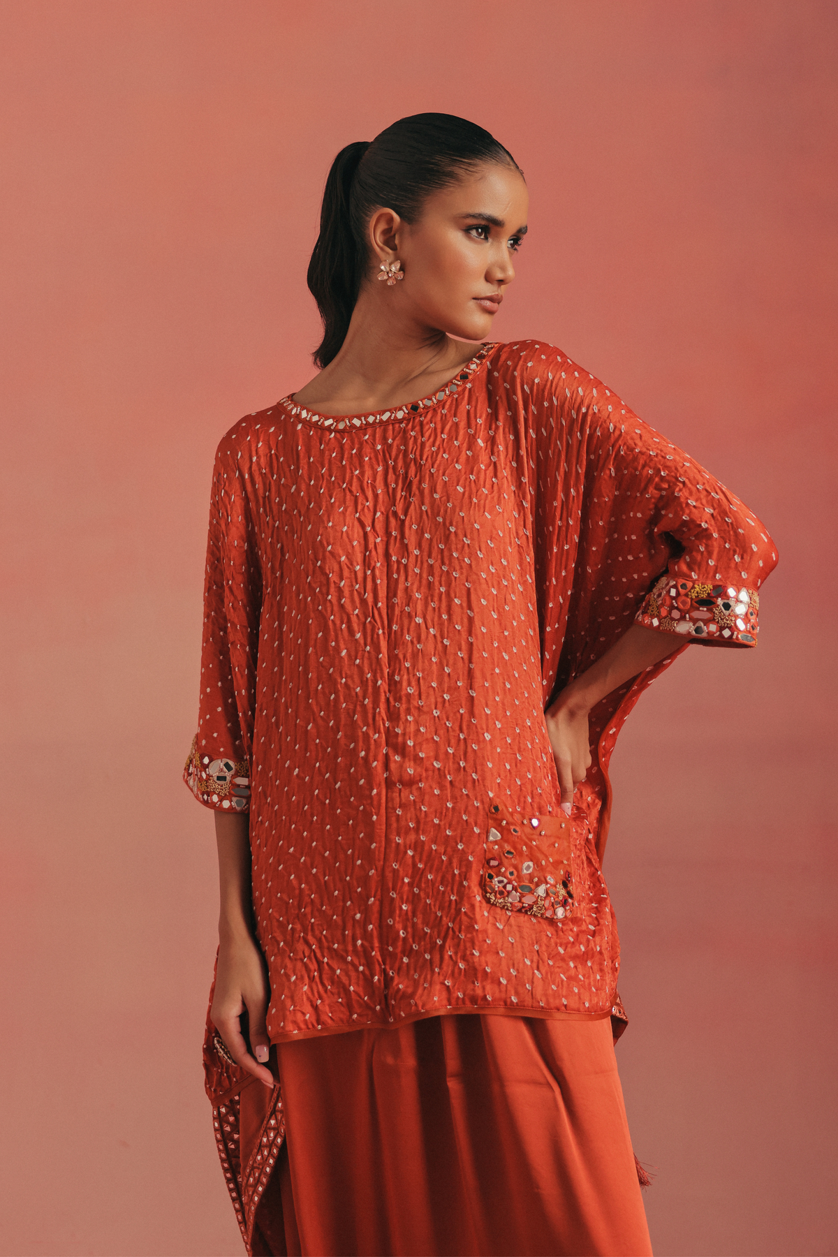 Burnt Orange Dhoti Set
