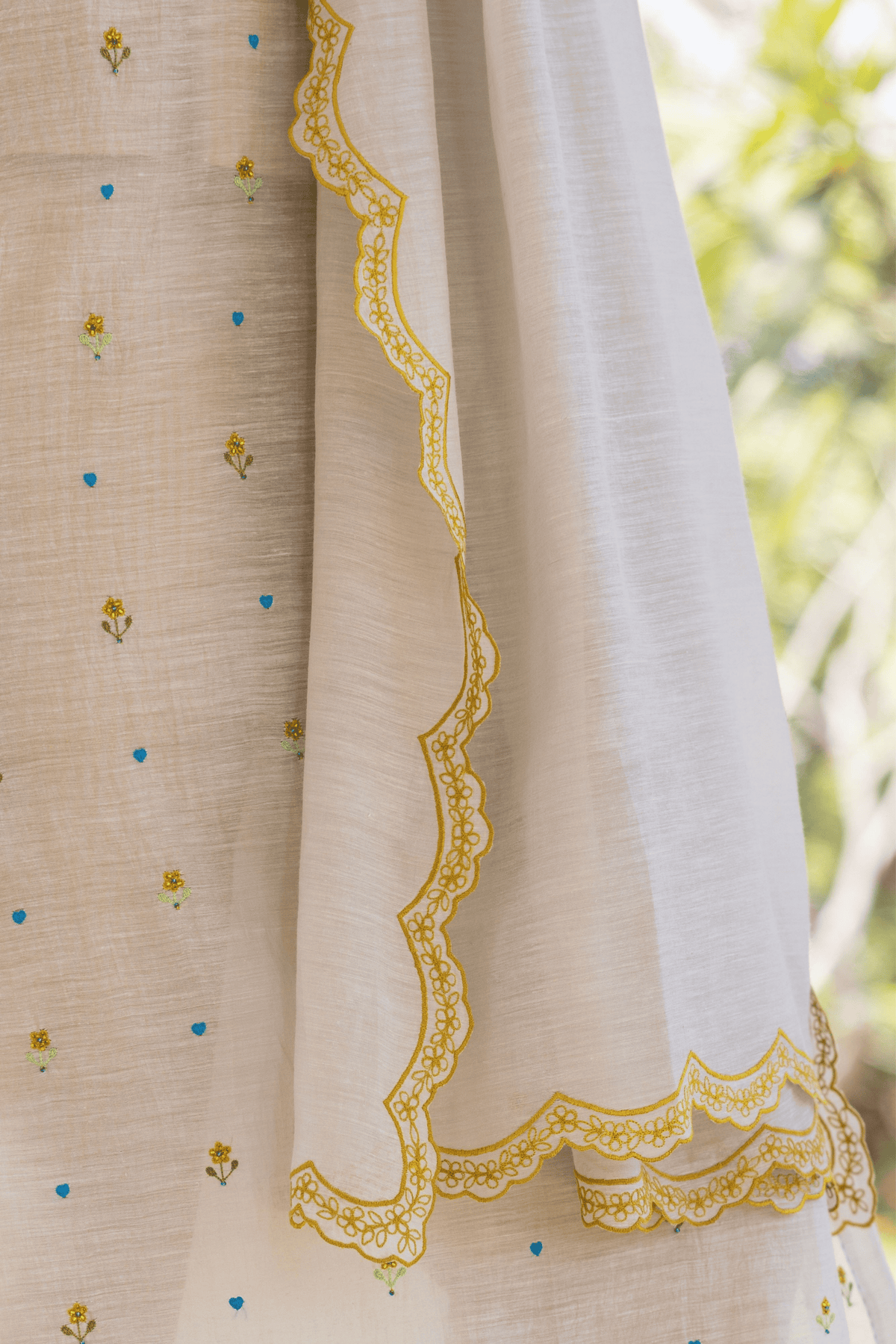 Ethereal Silk Khadi Beige Dupatta