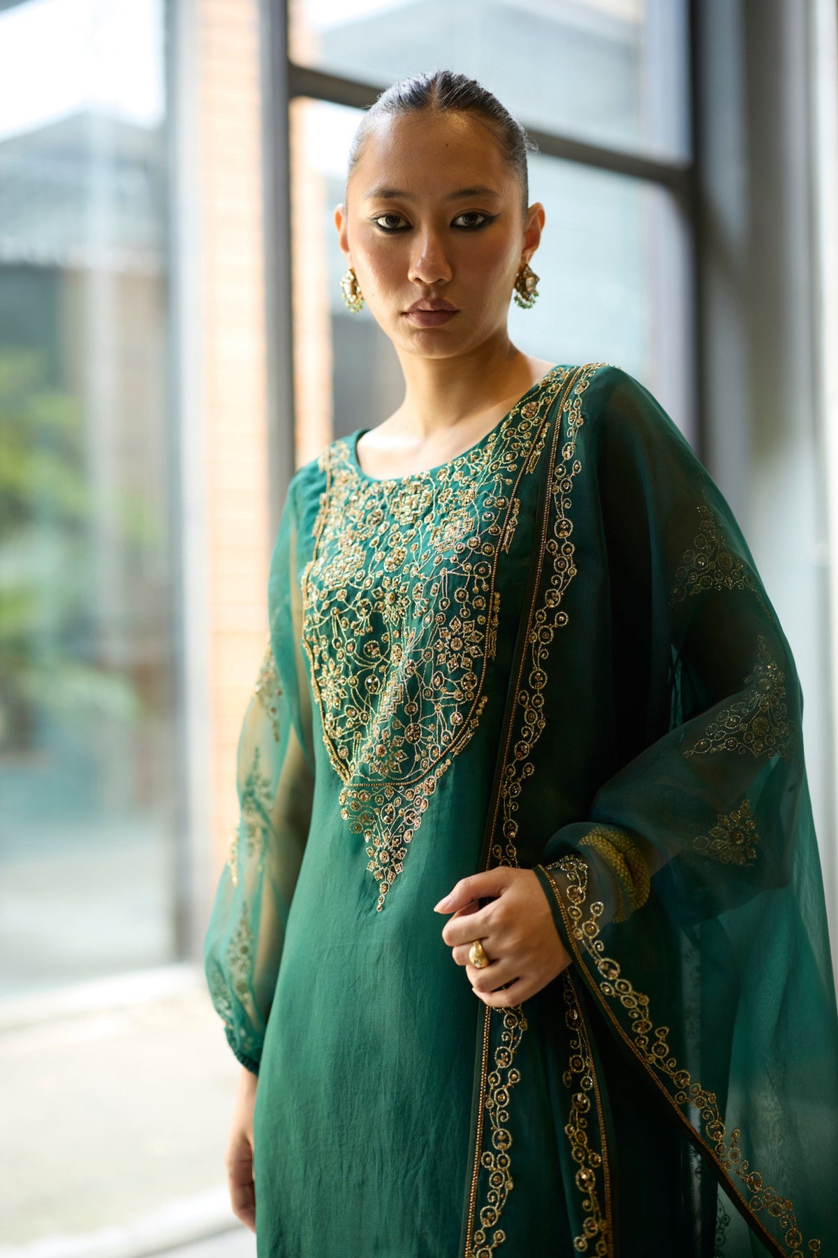 Green Sukhaali Kurta Set