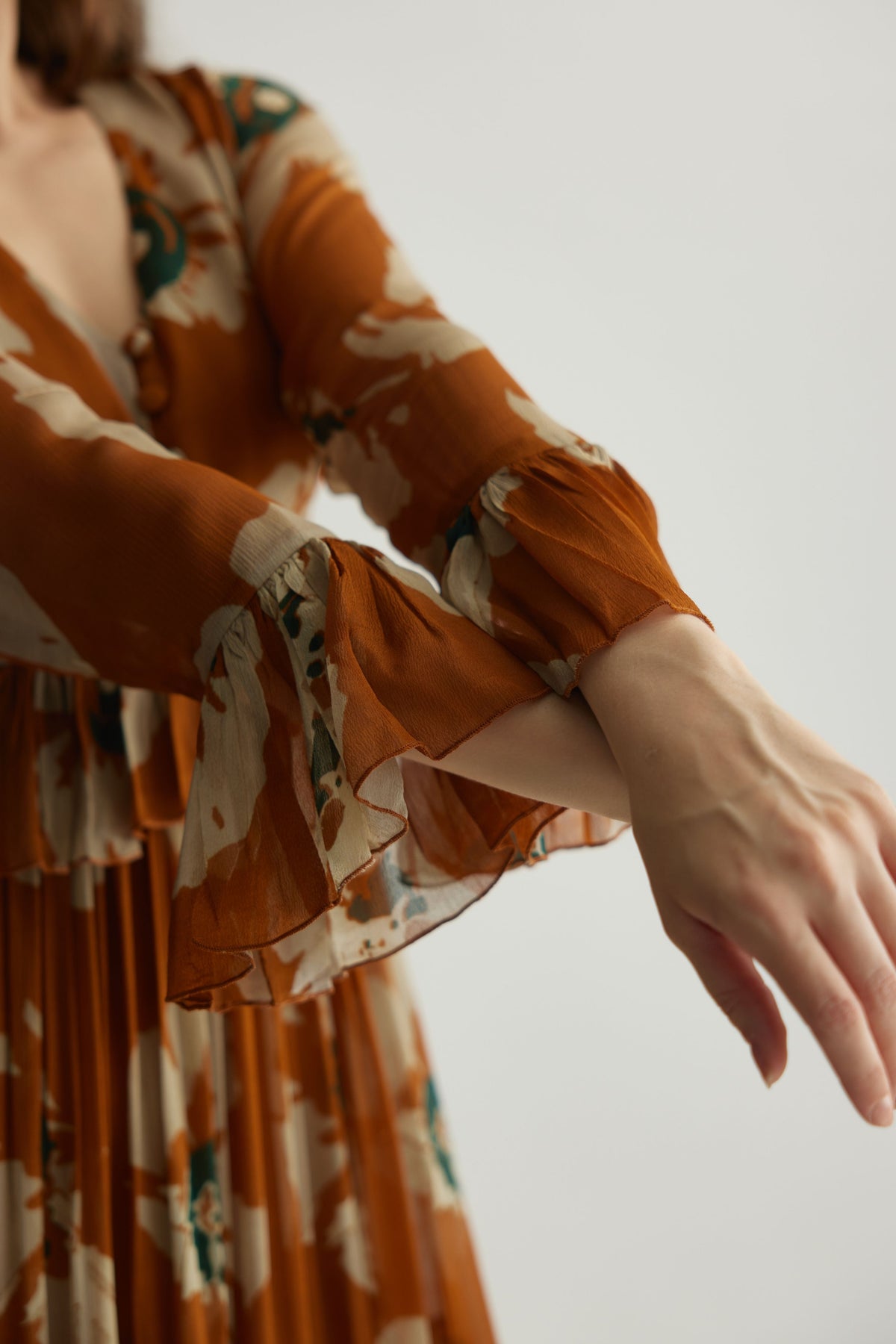 Beige Floral Dress