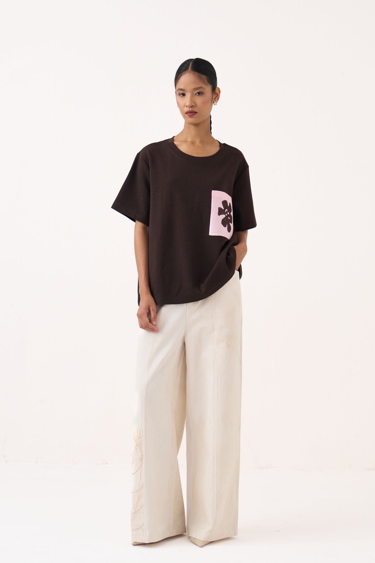 Embroidered Patch Pocket T-Shirt