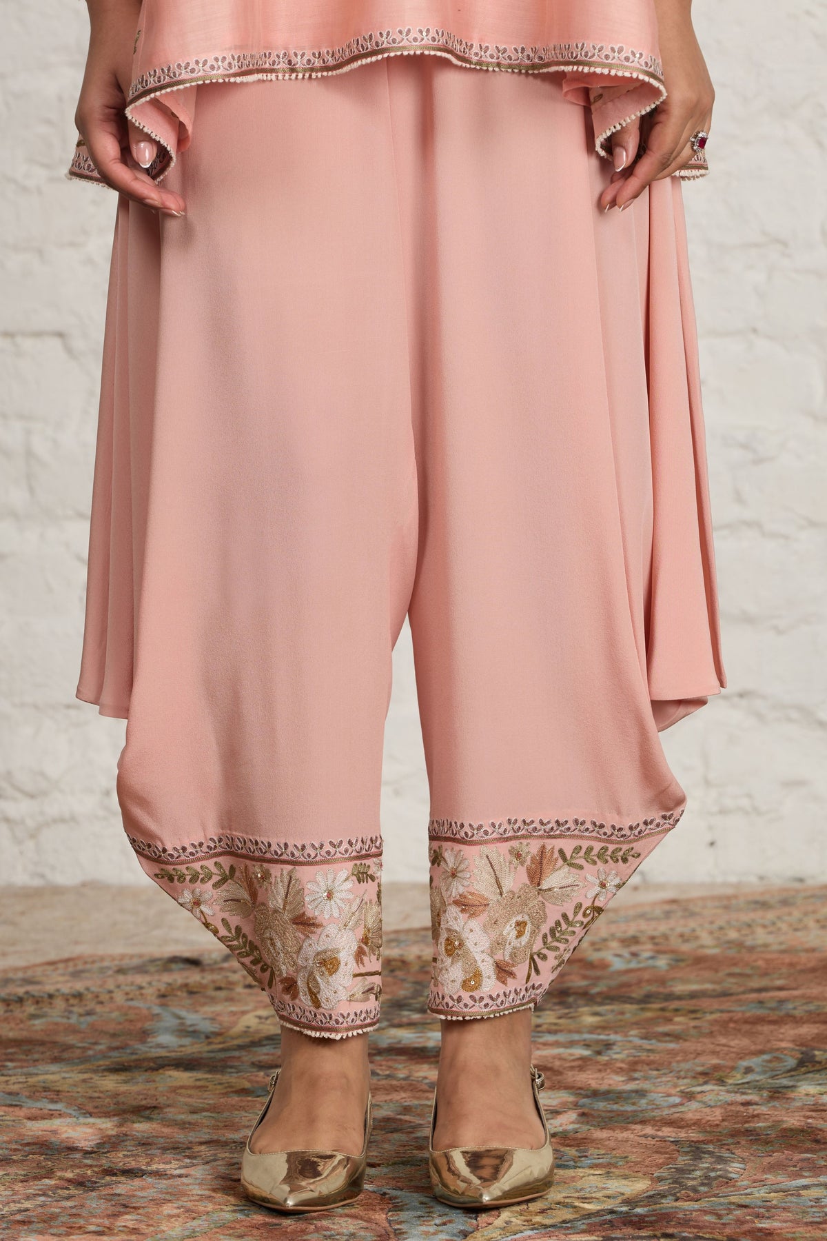 Peach Pink Short Kurta Set