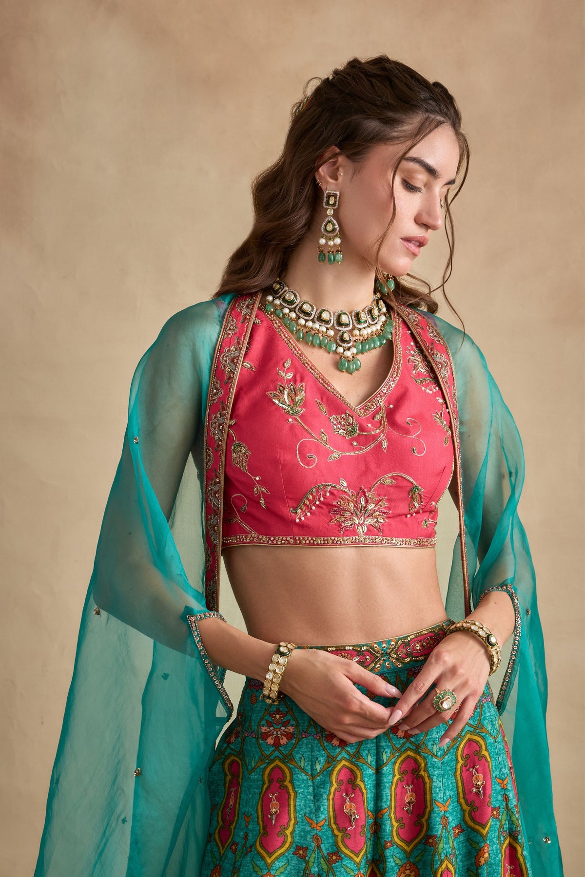 Urja Sea Blue Cape Set