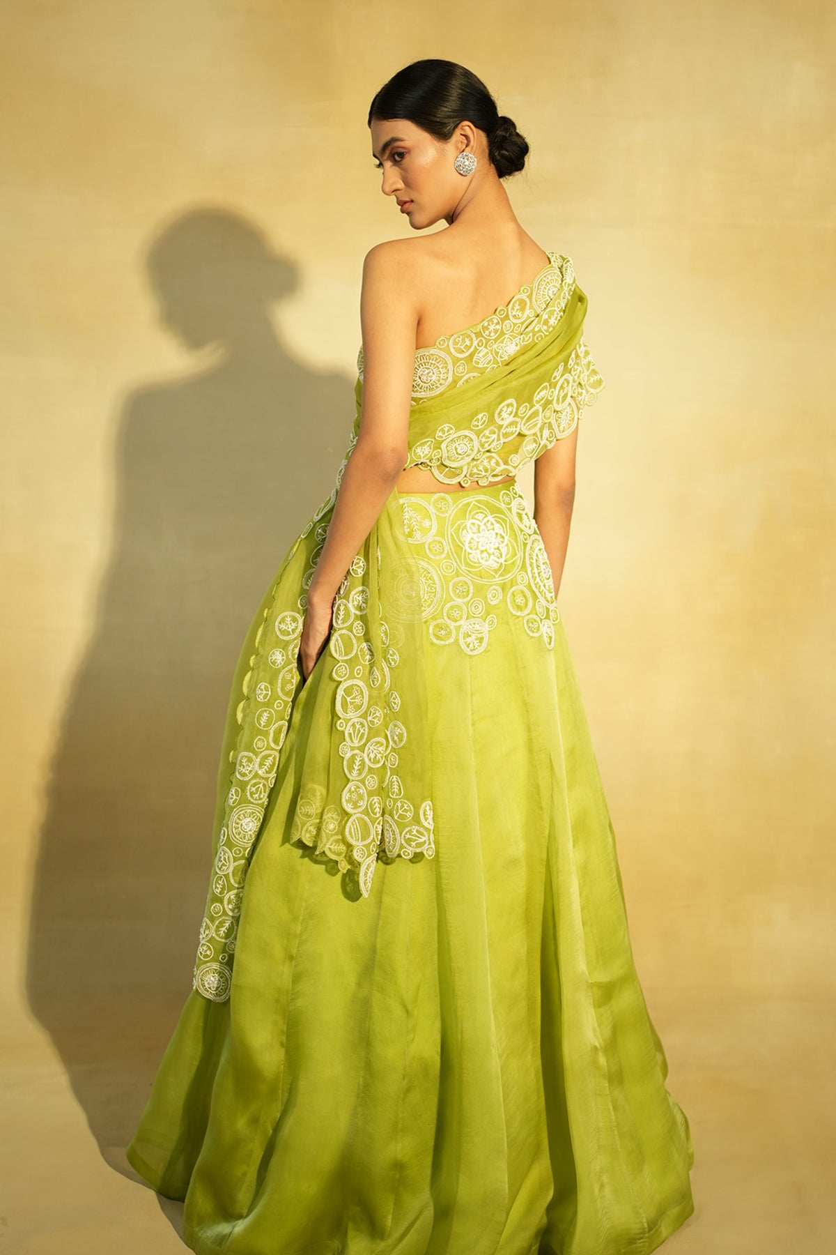 Parrot Taarini Drape Lehenga Set