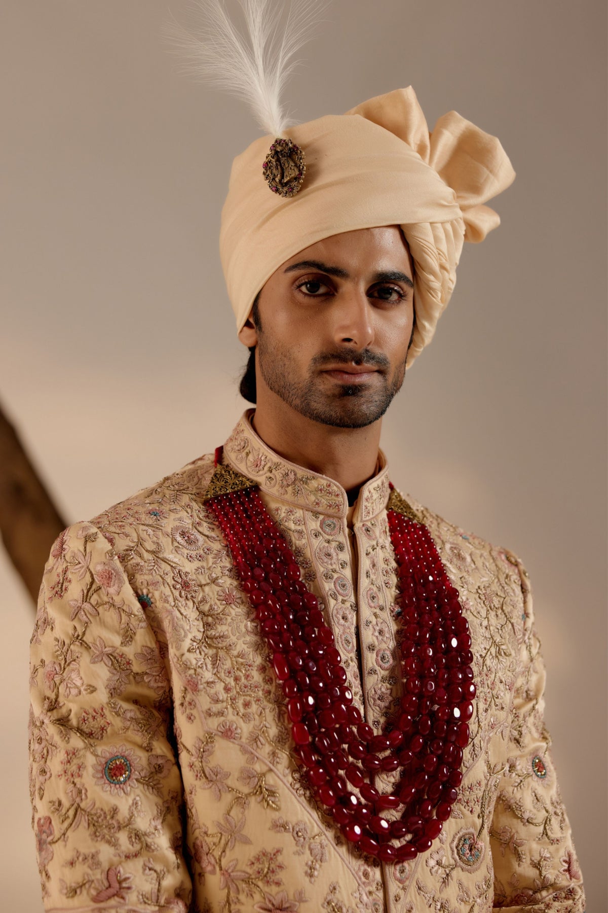 Pale Gold Sherwani Set