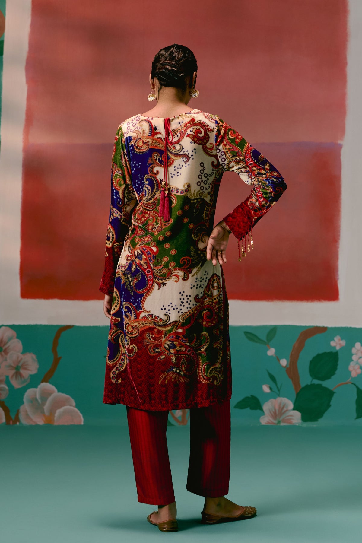 Paisley Velvet Kurta Set